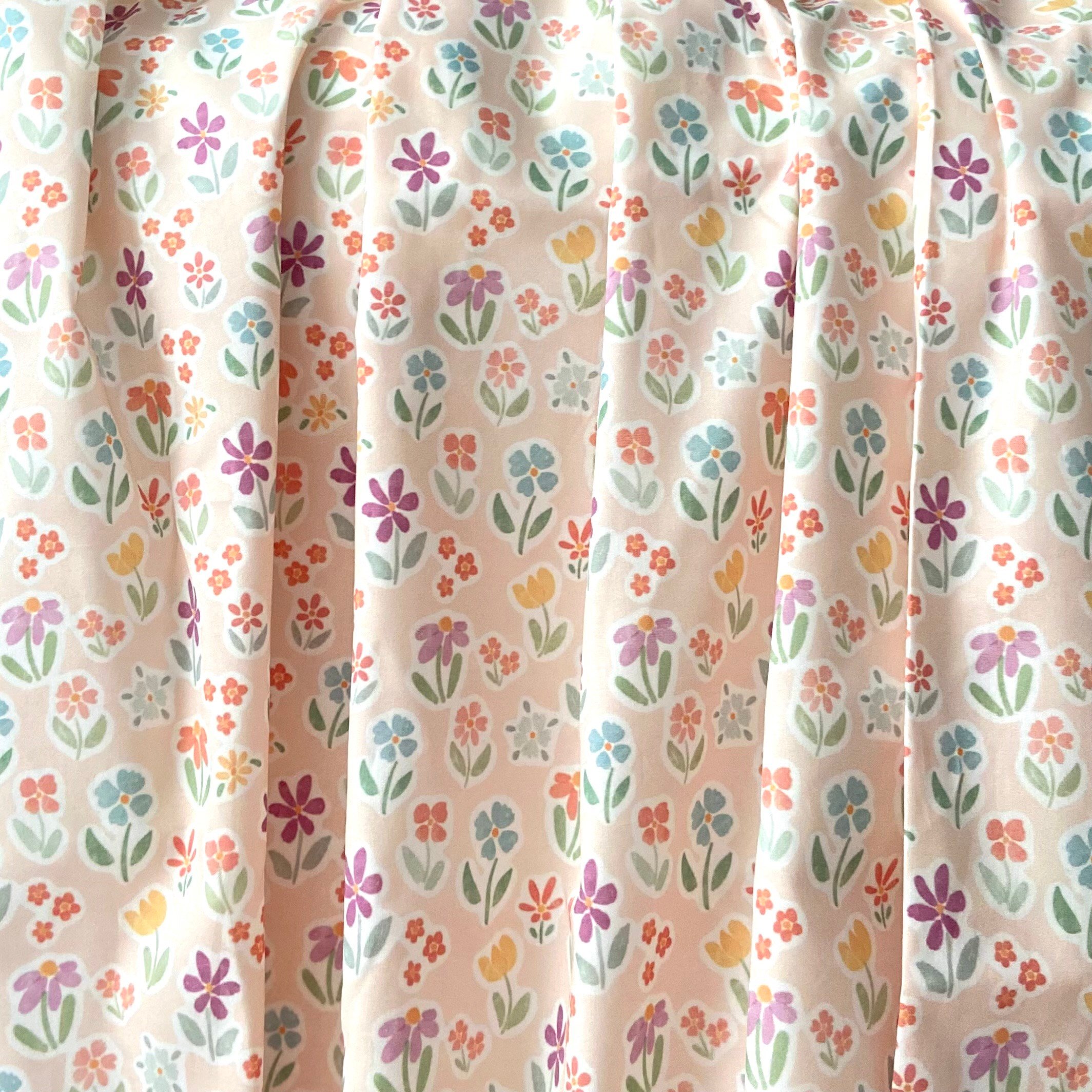 Aquarelle Flowers Poplin Kumaş