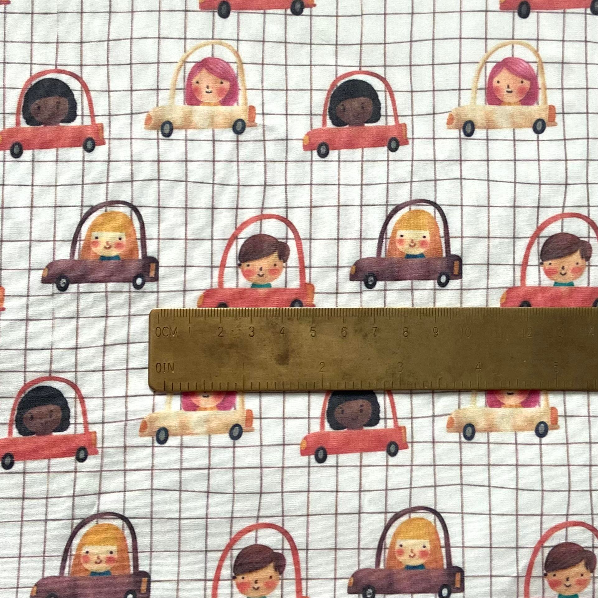 Cute Drivers Poplin Kumaş