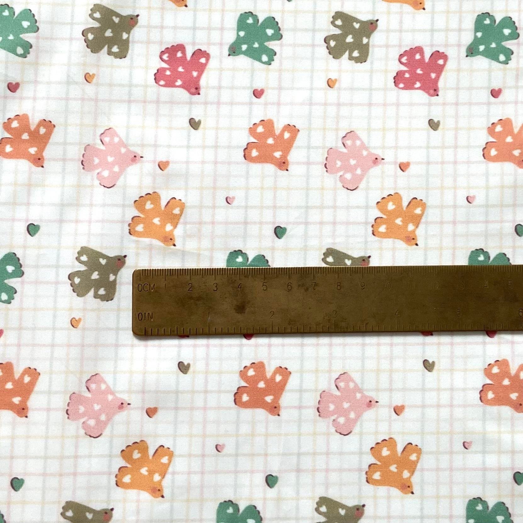 Birds Poplin Kumaş