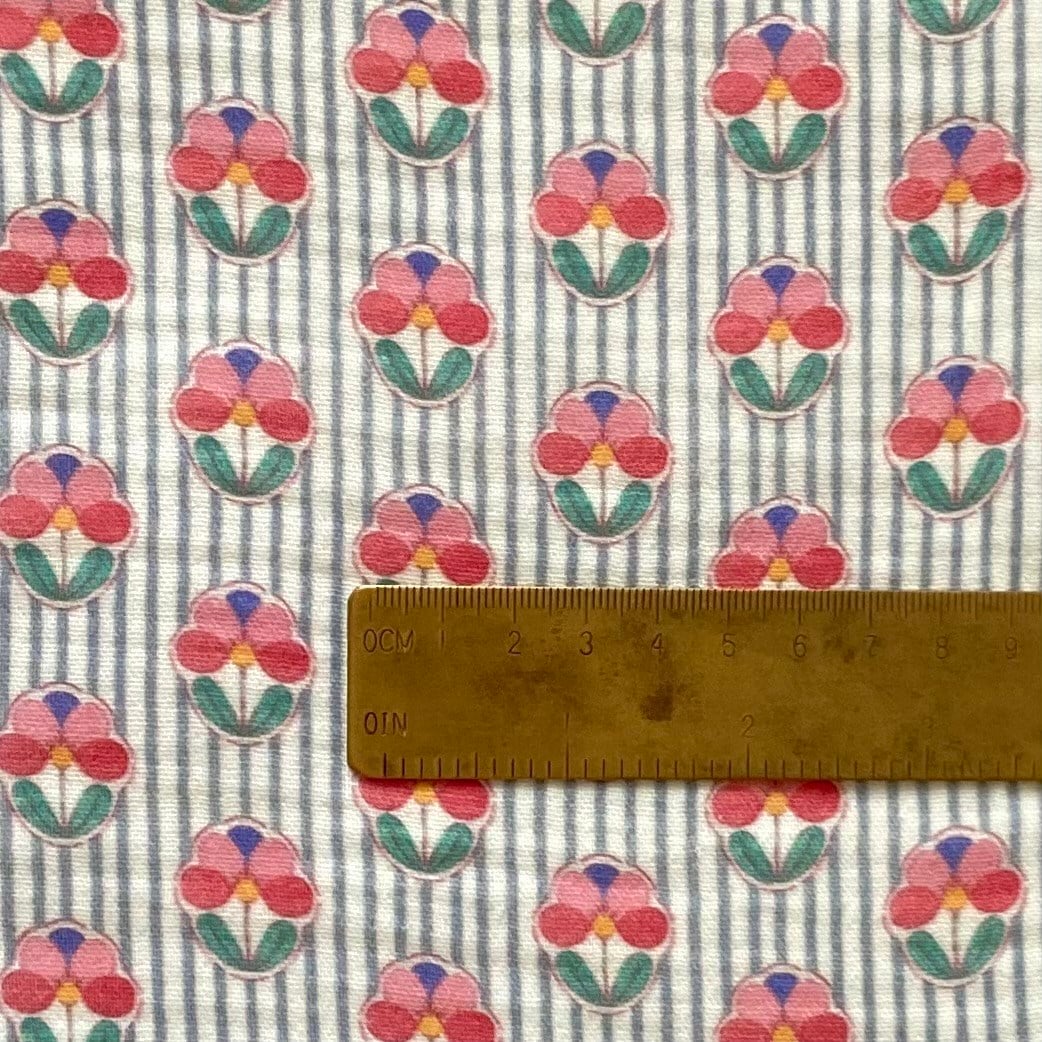 Bloom - Blue Müslin Kumaş
