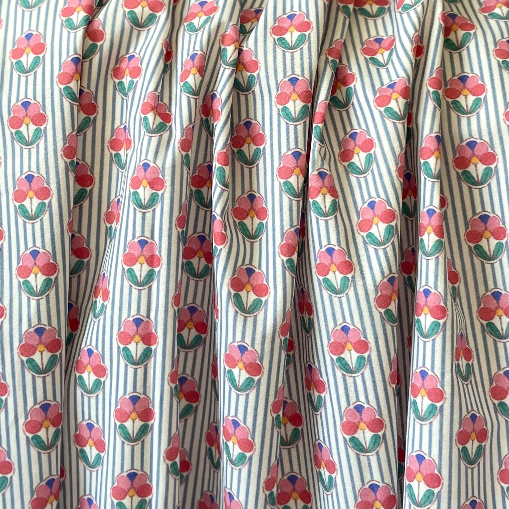 Bloom - Blue Poplin Kumaş