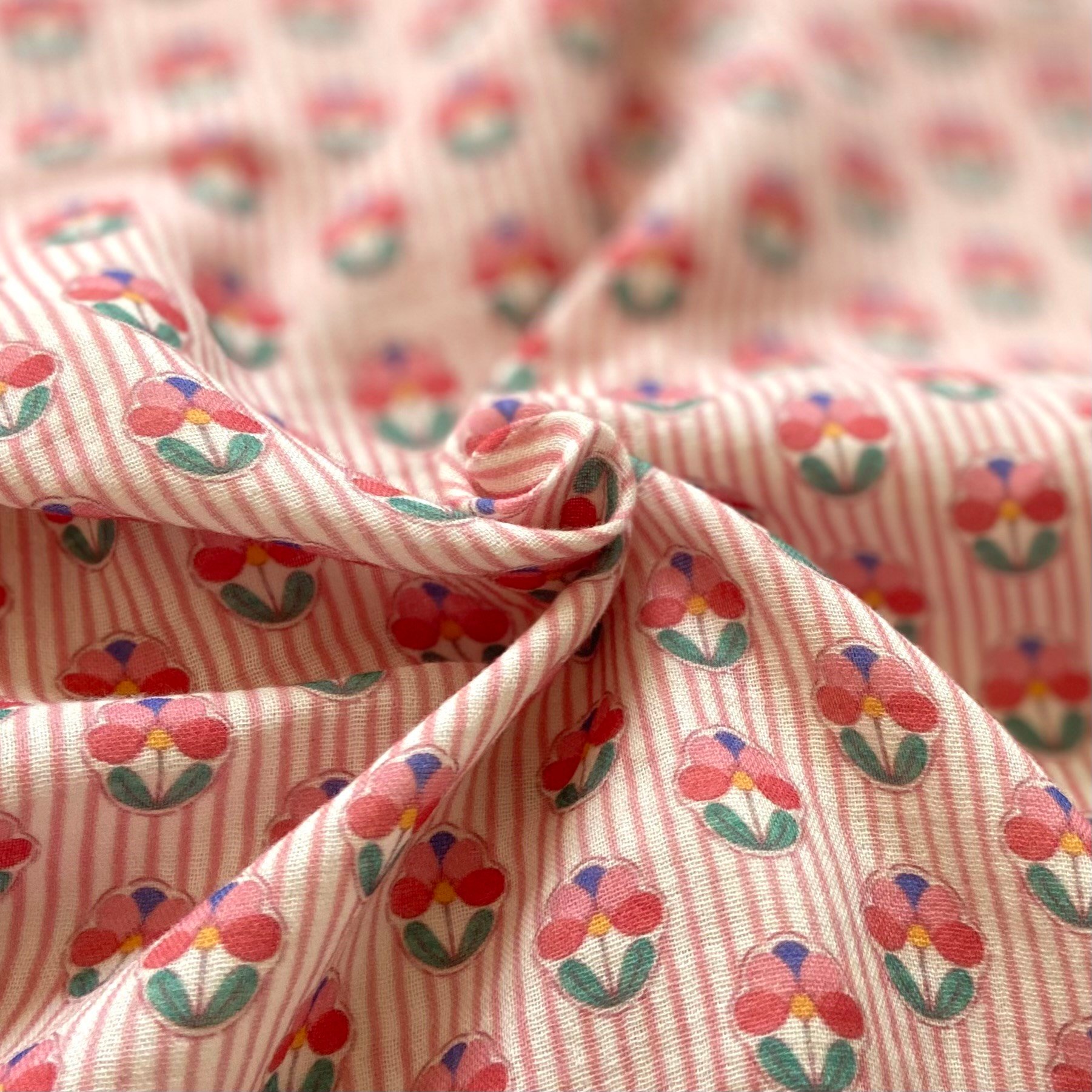 Bloom - Pink Müslin Kumaş