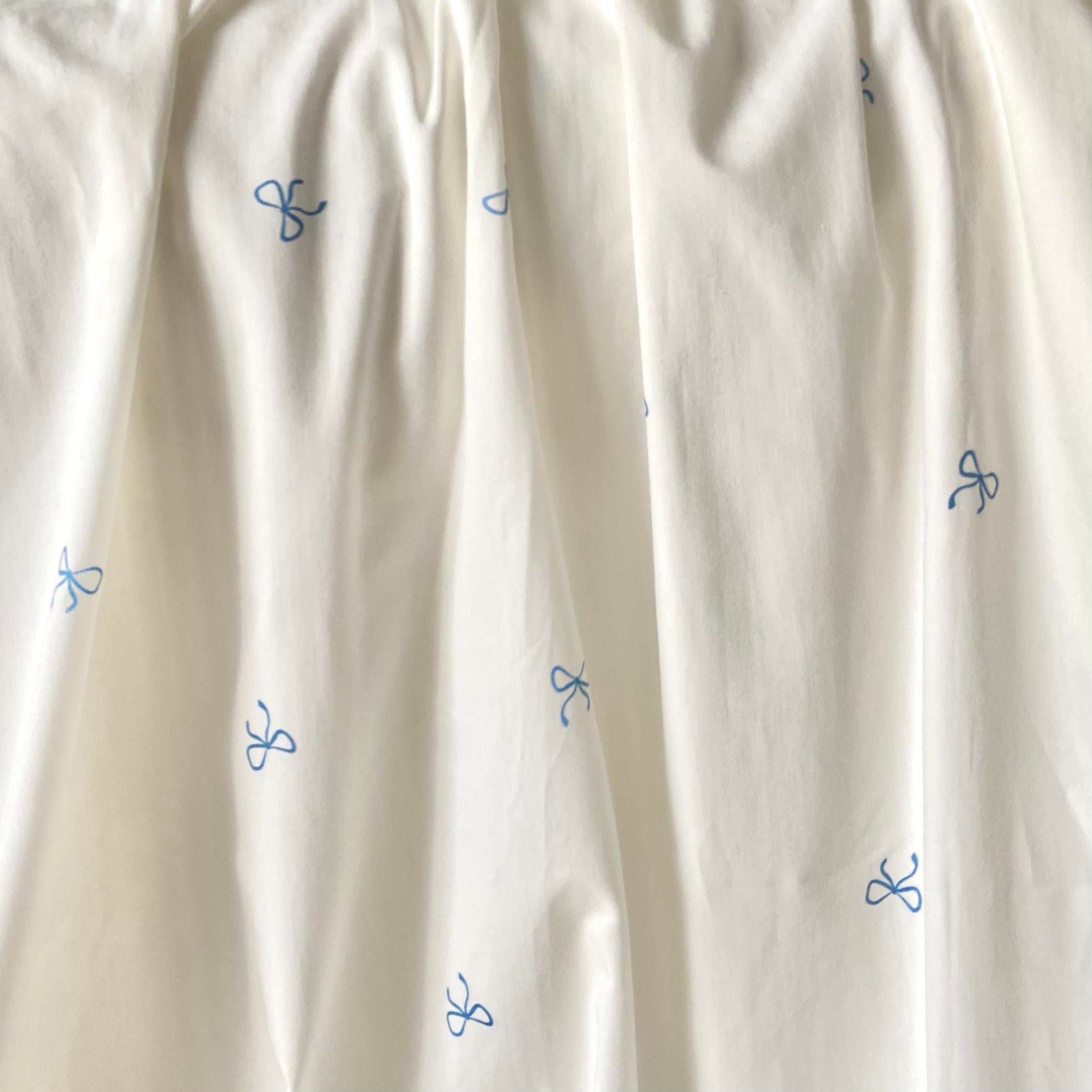 Blue Bows Poplin Kumaş
