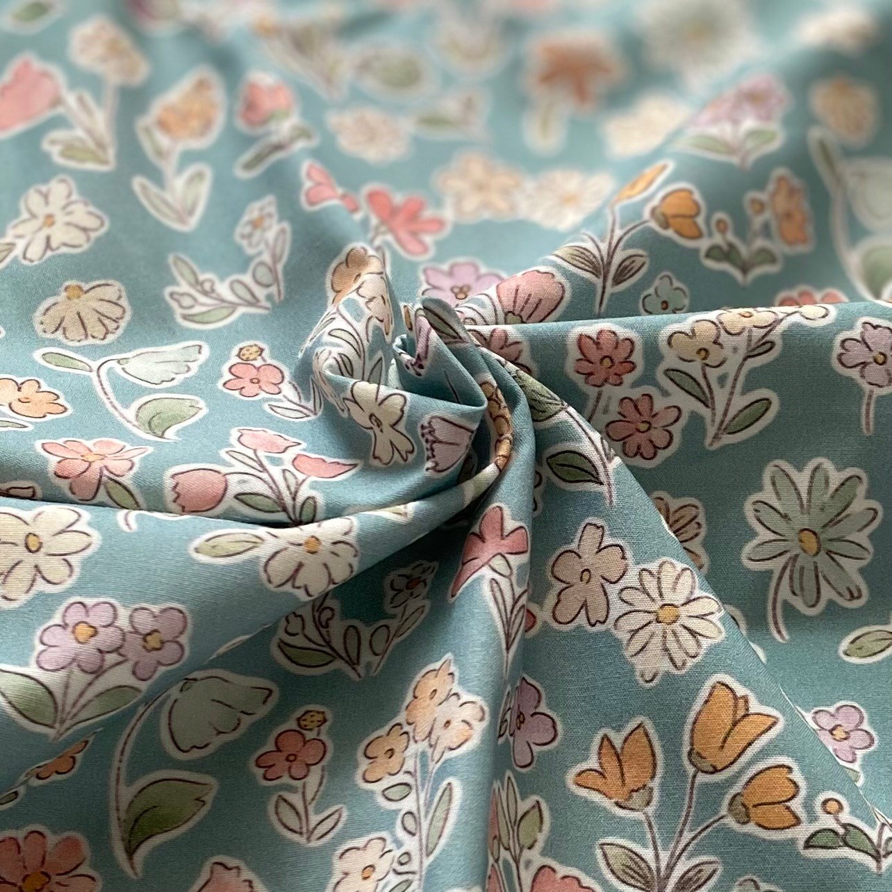Botanica - Blue Poplin Kumaş