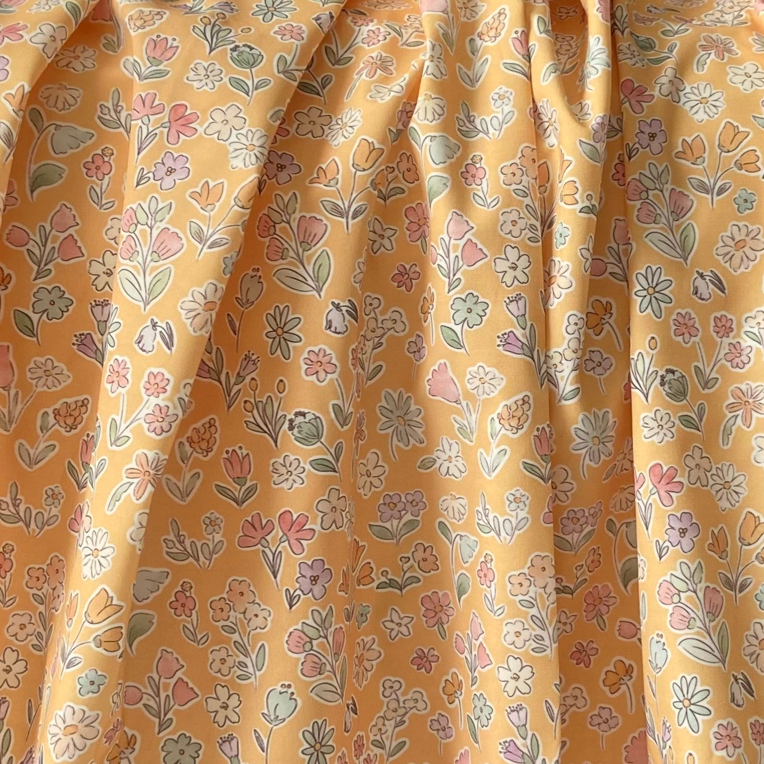 Botanica - Yellow Poplin Kumaş