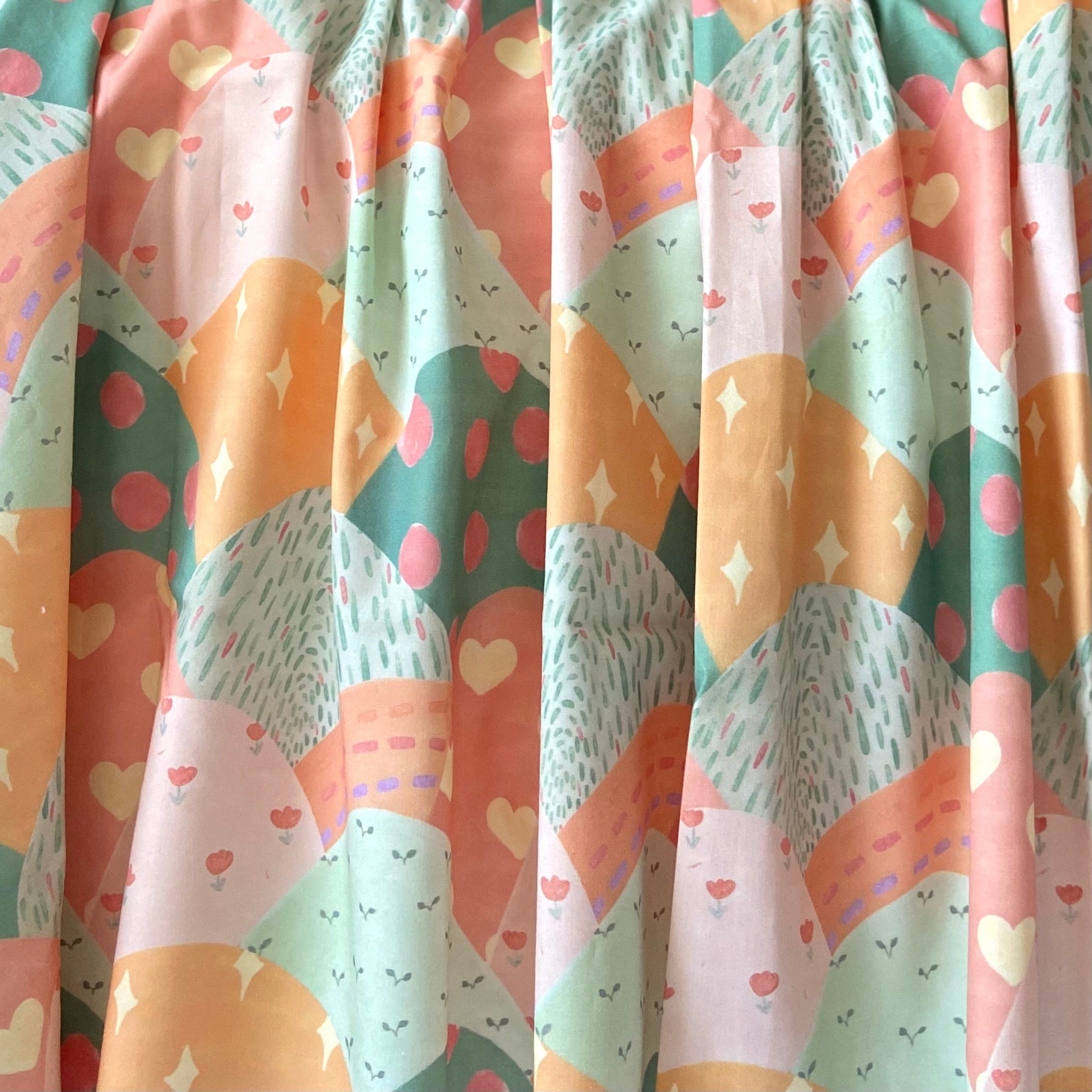 Colorful Mountains Poplin Kumaş