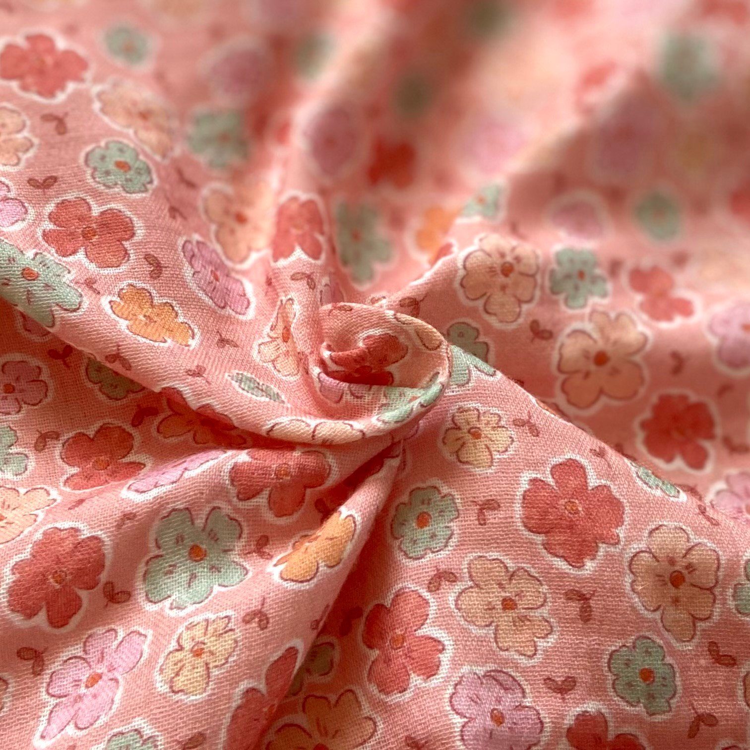Cute Daisies - Pink Müslin Kumaş