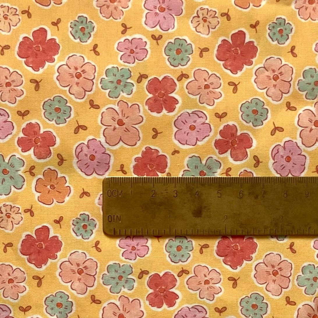 Cute Daisies - Yellow Poplin Kumaş