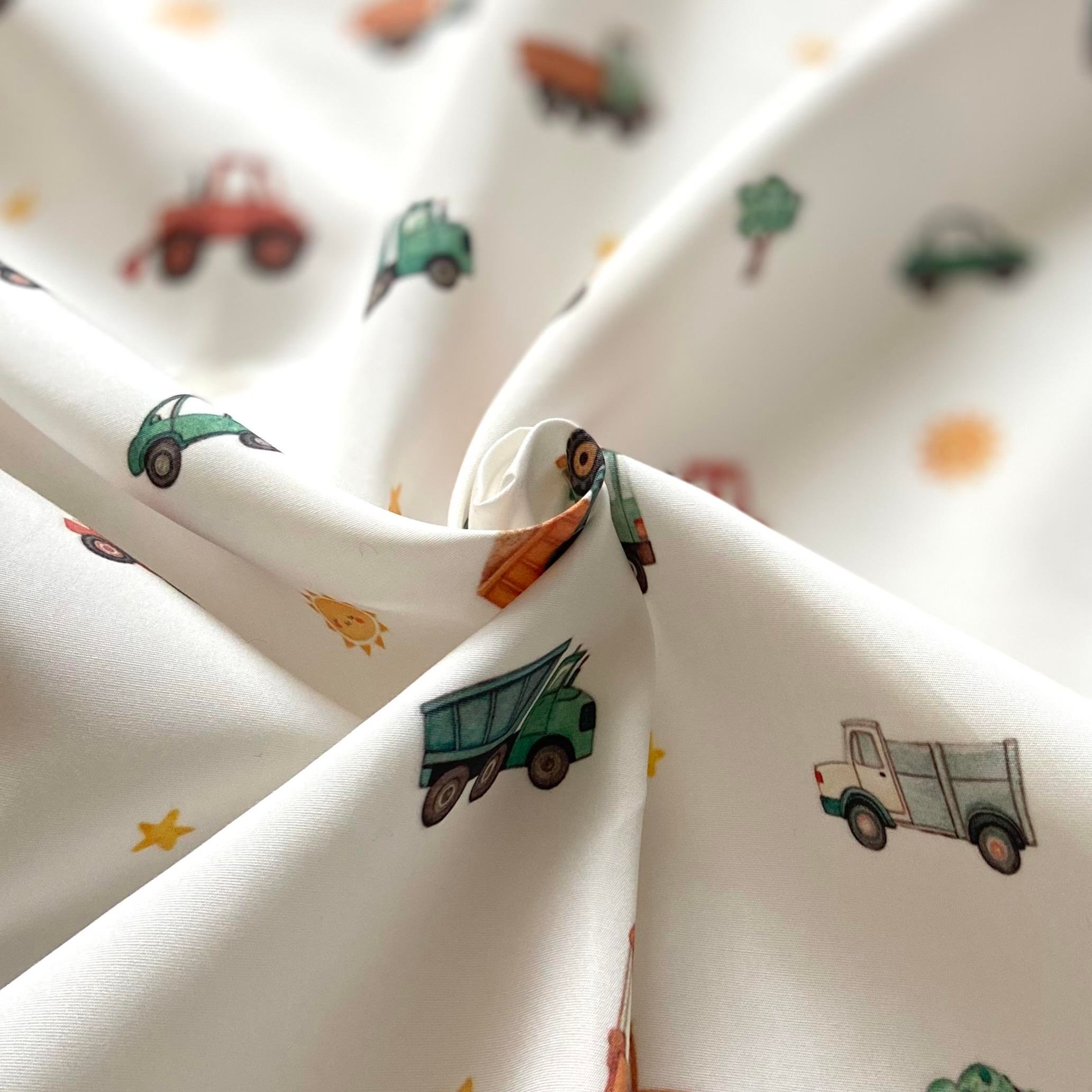 Cute Vehicles Poplin Kumaş