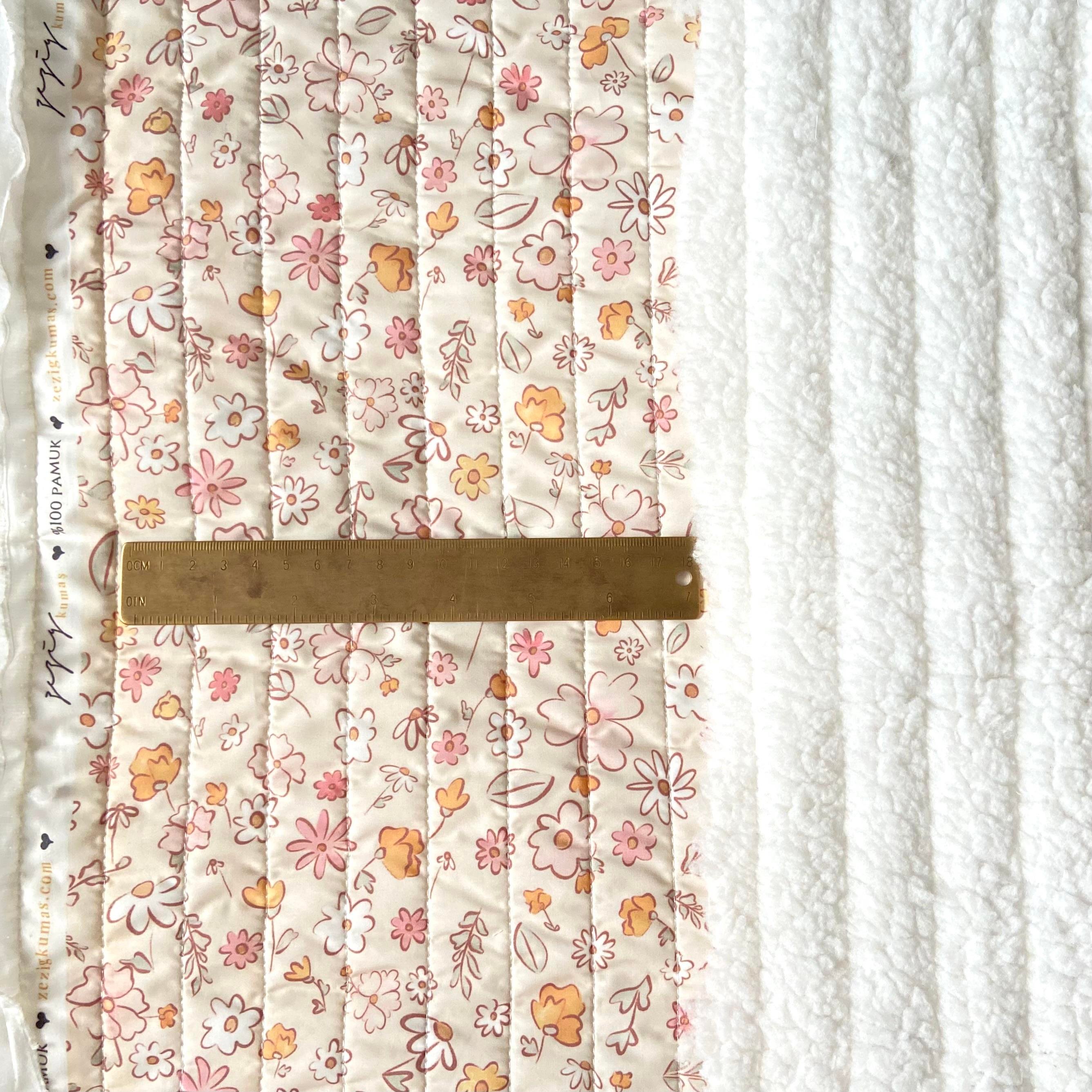 Elegant Organik Baskı Peluş Astarlı Kapitone Kumaş