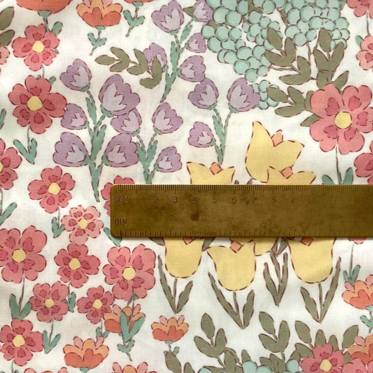 Floral Pixels Poplin Kumaş
