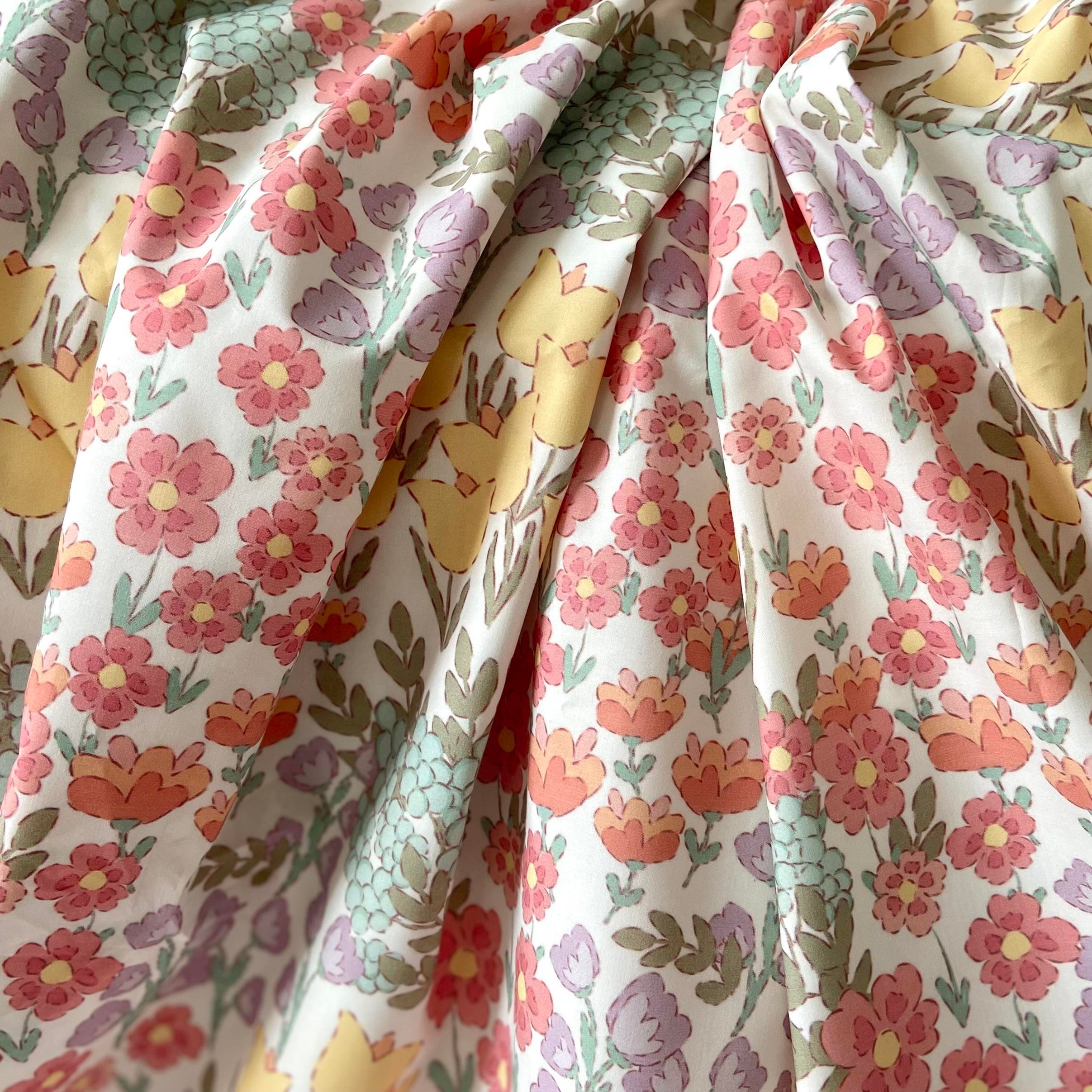 Floral Pixels Poplin Kumaş