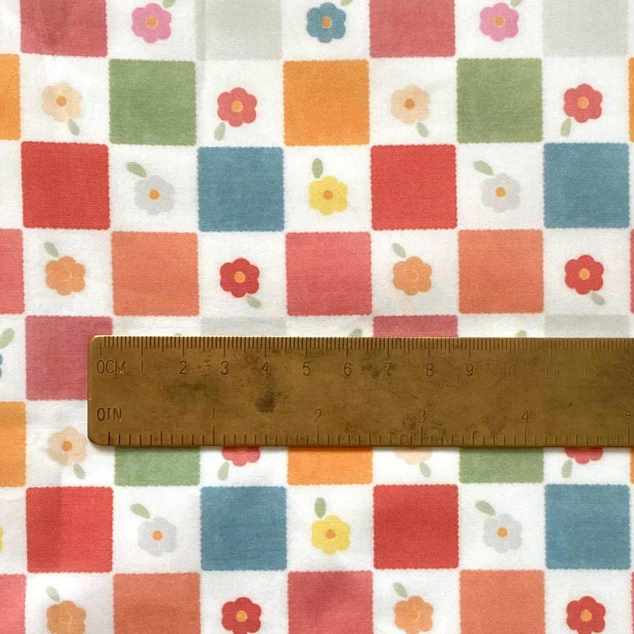 Floral Tile Poplin Kumaş