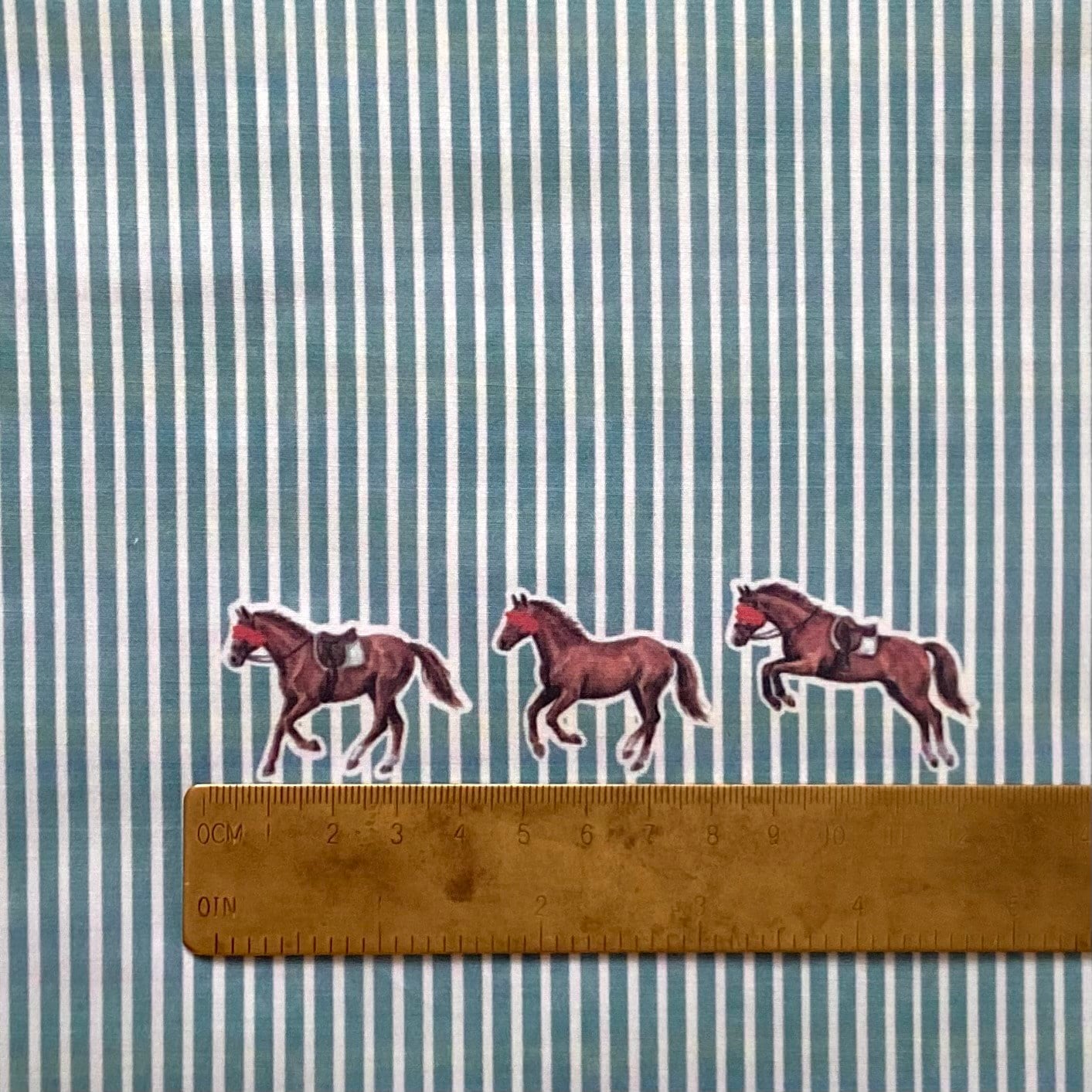 Horses and Stripes Poplin Kumaş