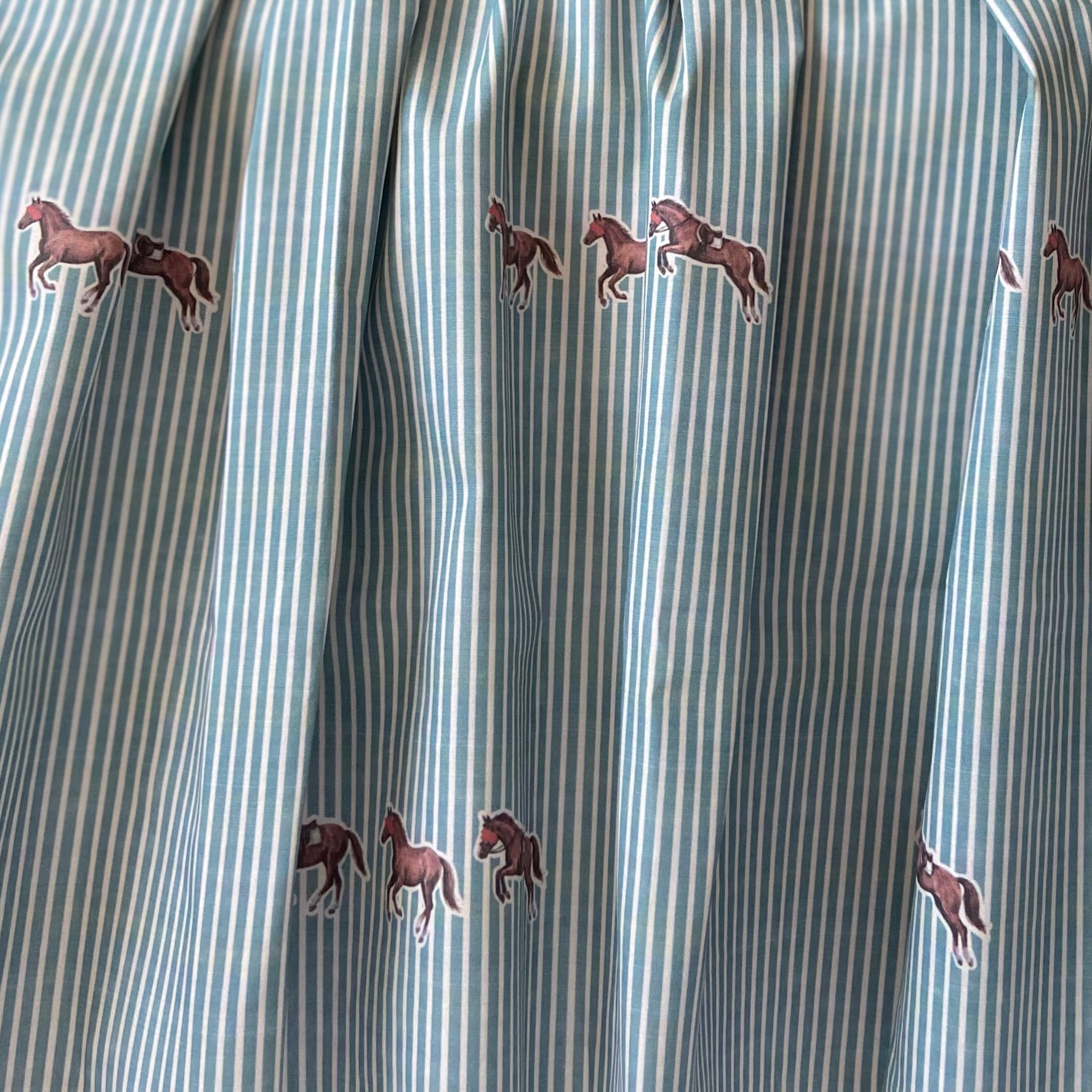 Horses and Stripes Poplin Kumaş