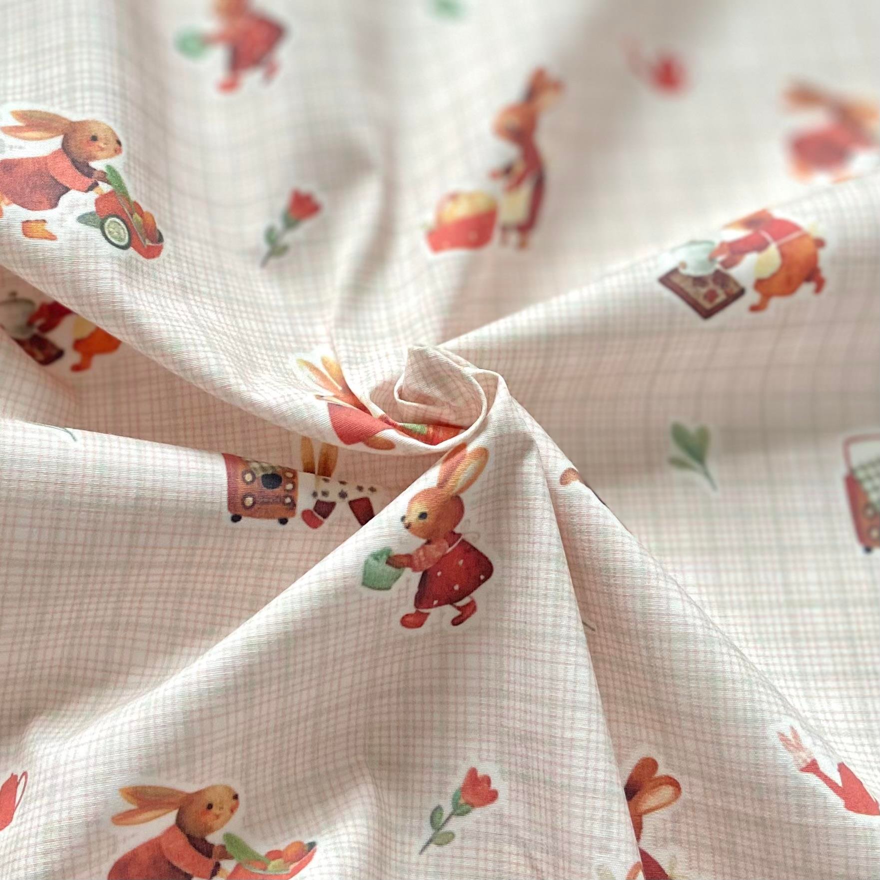 Lovely Rabbits Poplin Kumaş