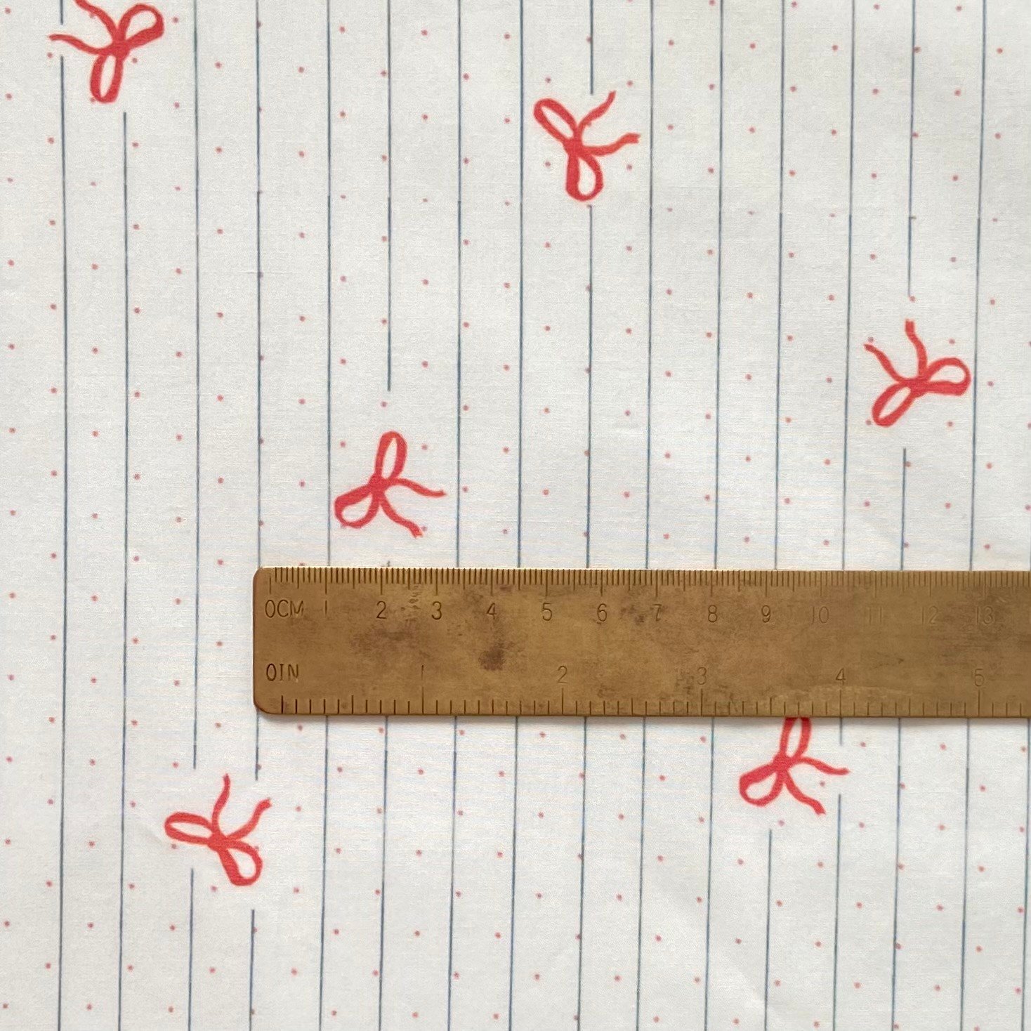 Red Bows and Polka Dots Poplin Kumaş