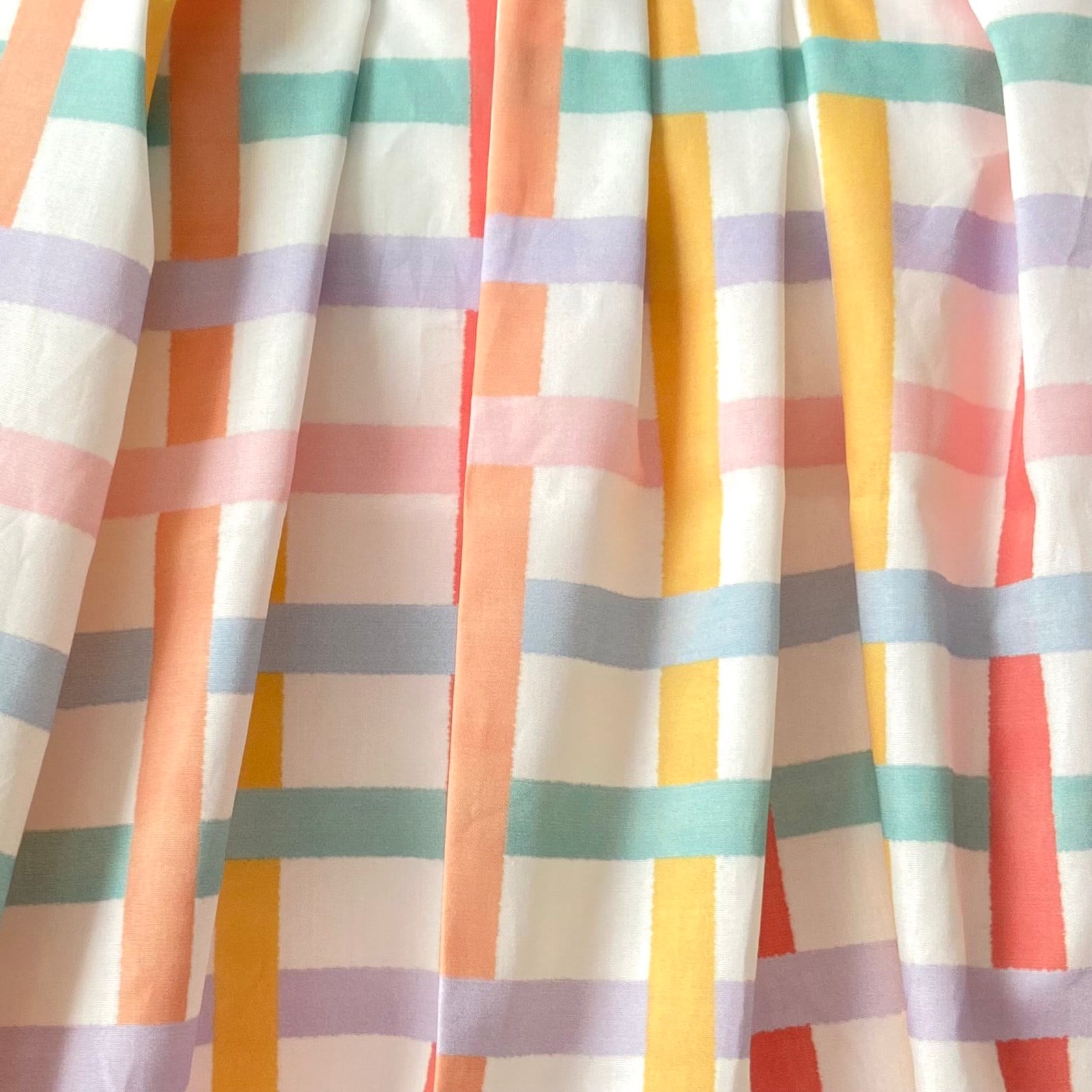 Retro Pastels - Rectangles Poplin Kumaş