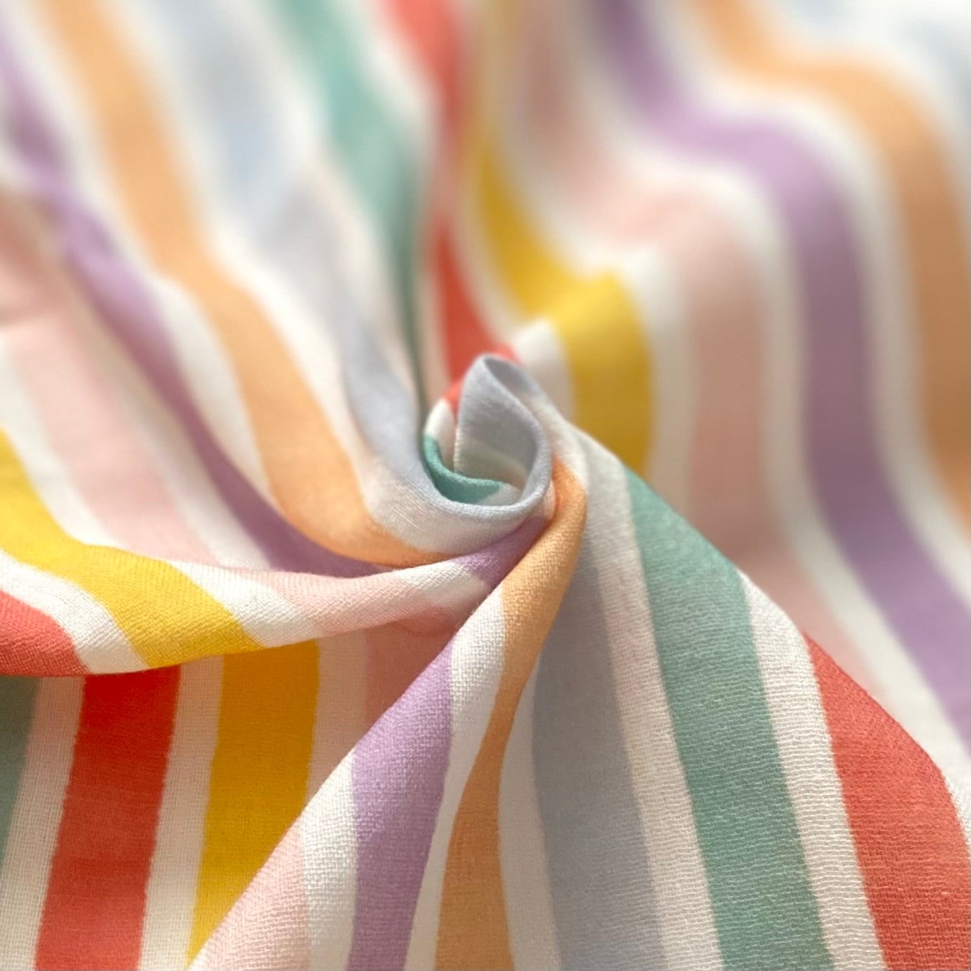 Retro Pastels - Stripes Müslin Kumaş