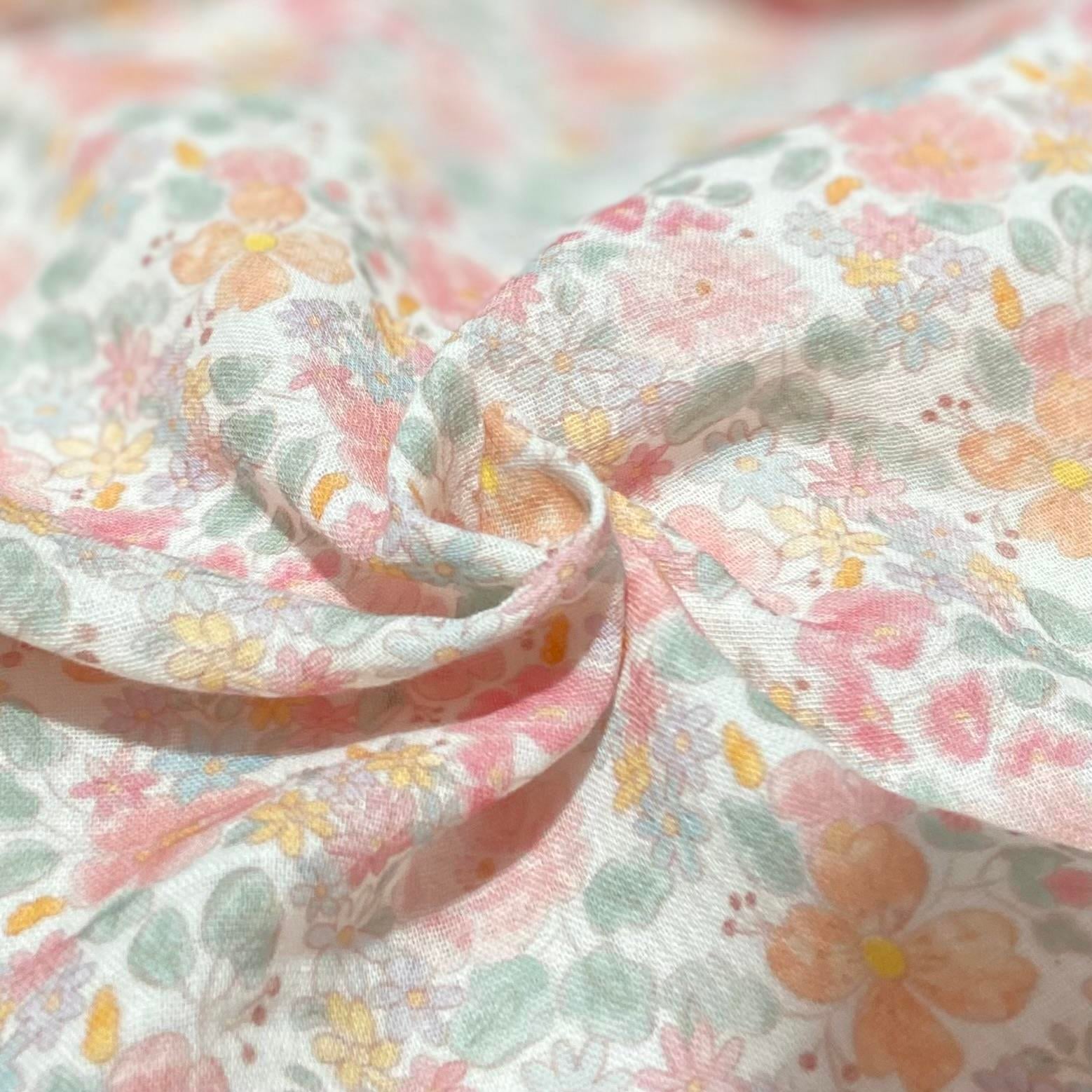 Soft Floral Müslin Kumaş