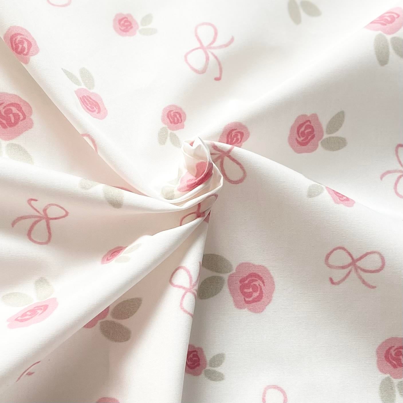 Soft Seri | Bows and Roses Poplin Kumaş