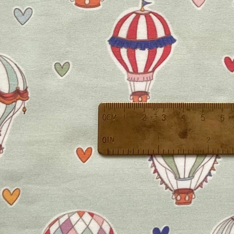 Up in the Skies - Mint Poplin Kumaş