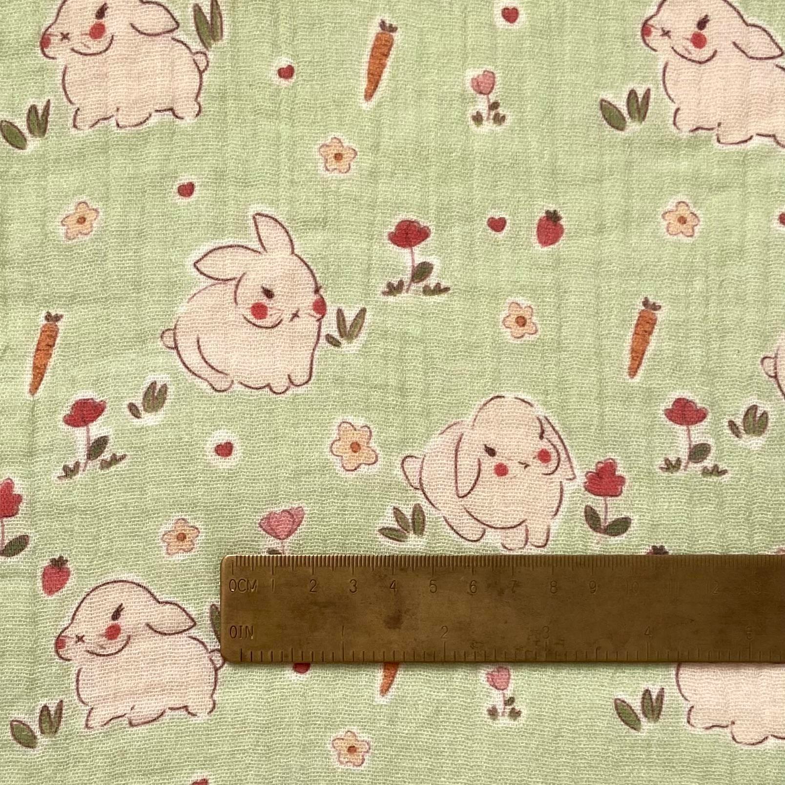 Zezig Blushed Rabbit Müslin Kumaş