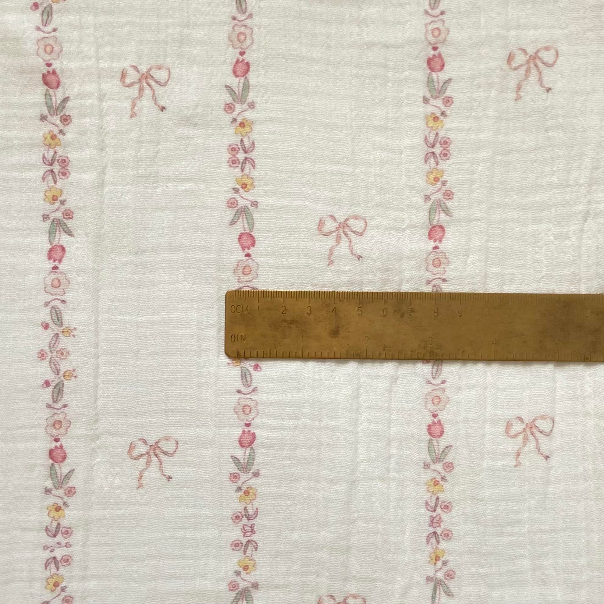 Zezig Bow Line Müslin Kumaş