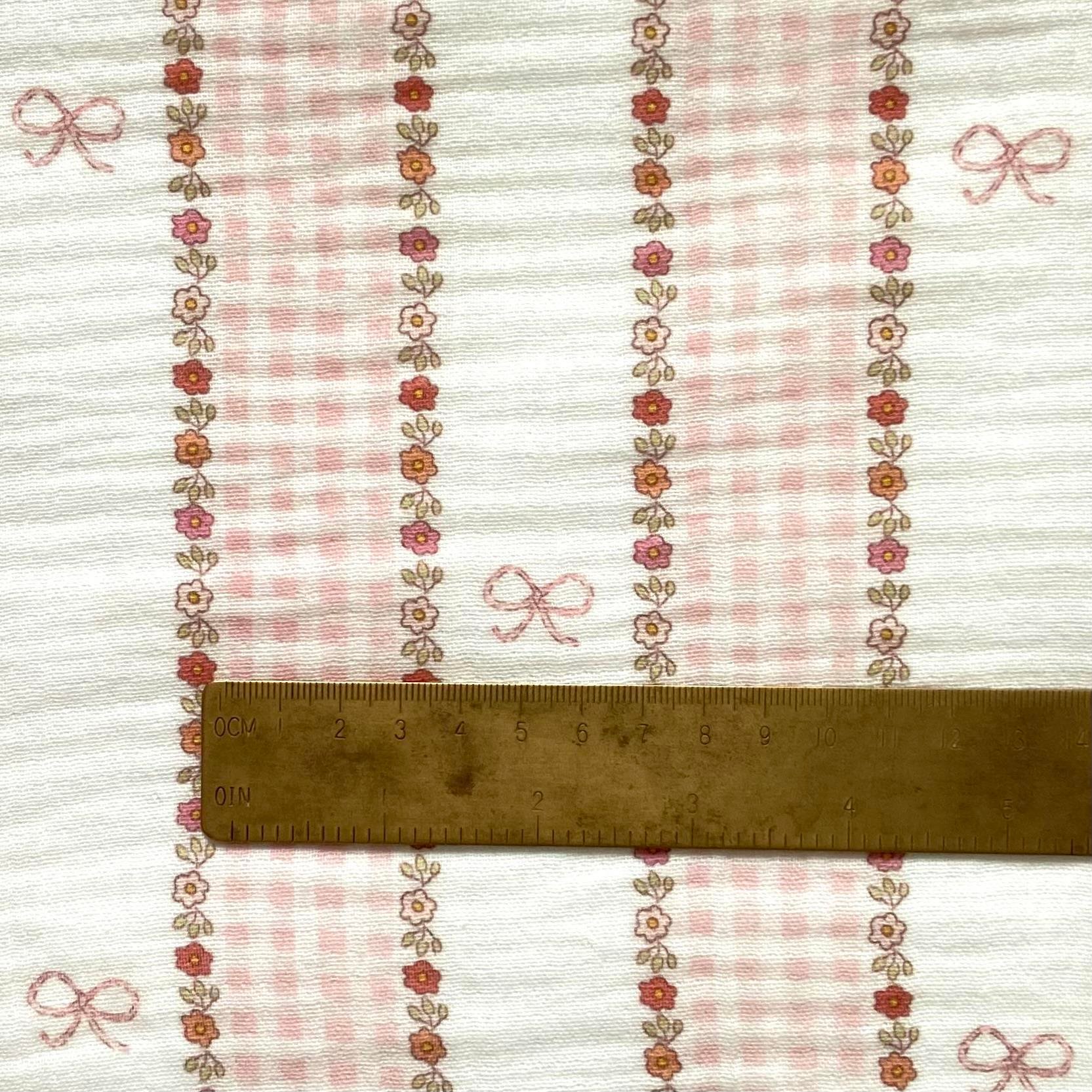 Zezig Bow Line Squared Müslin Kumaş