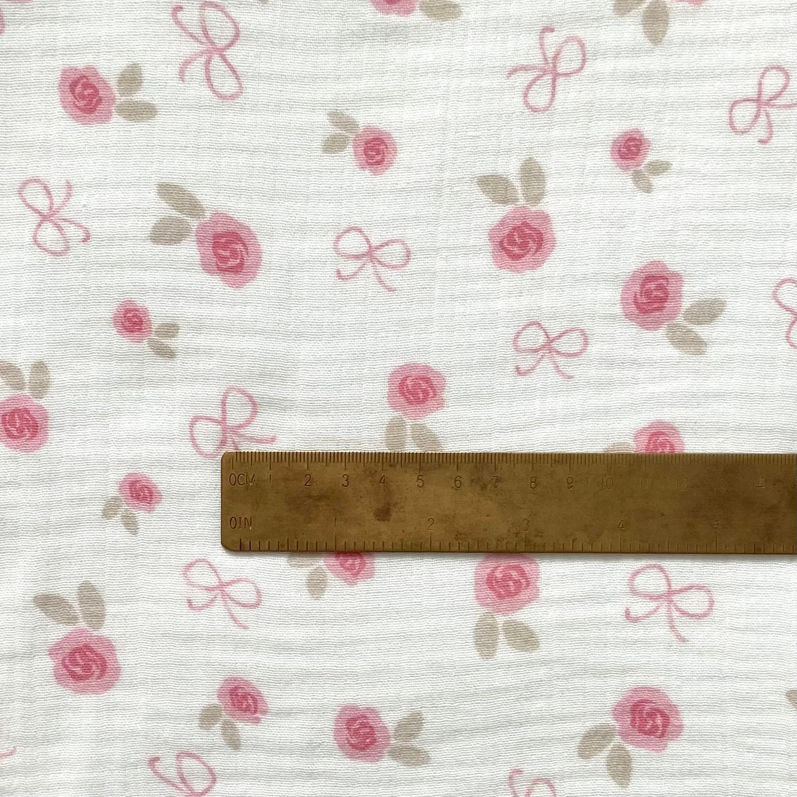 Zezig Bows and Roses Müslin Kumaş