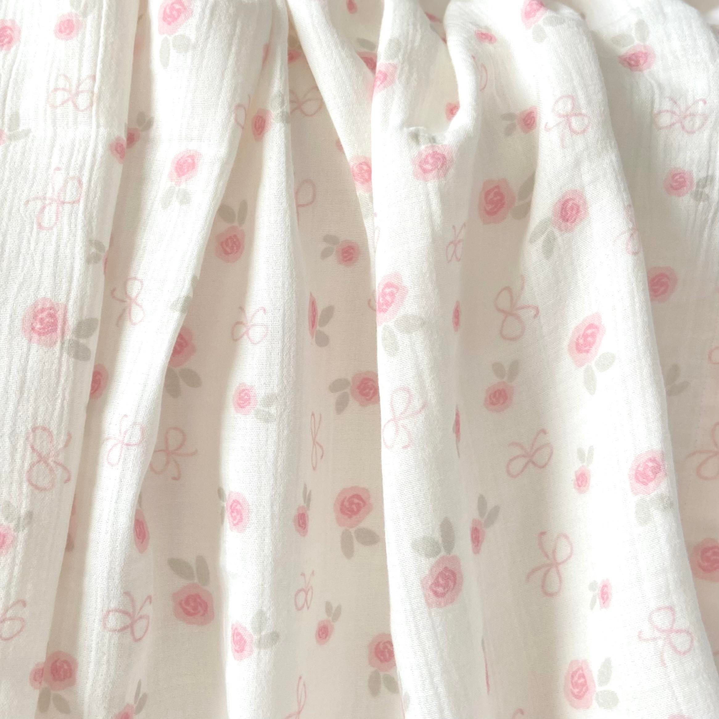 Zezig Bows and Roses - Soft Müslin Kumaş
