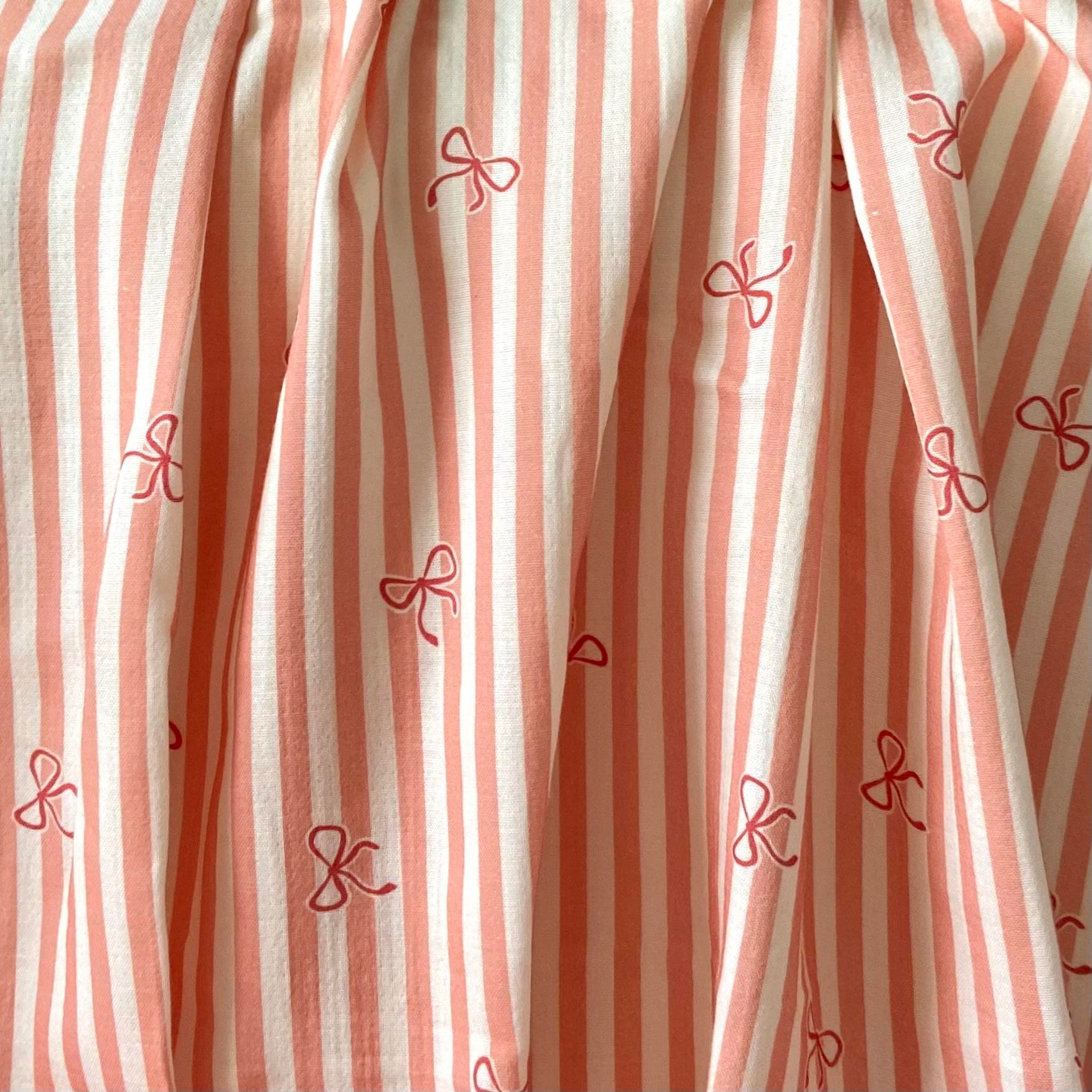 Zezig Bows and Stripes Müslin Kumaş