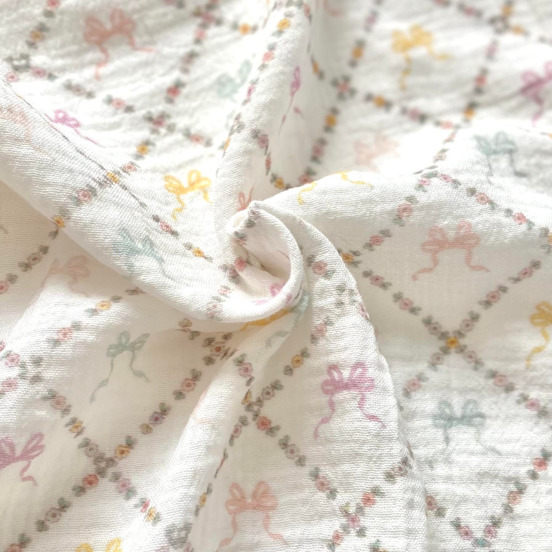 Zezig Colorful Bows Müslin Kumaş