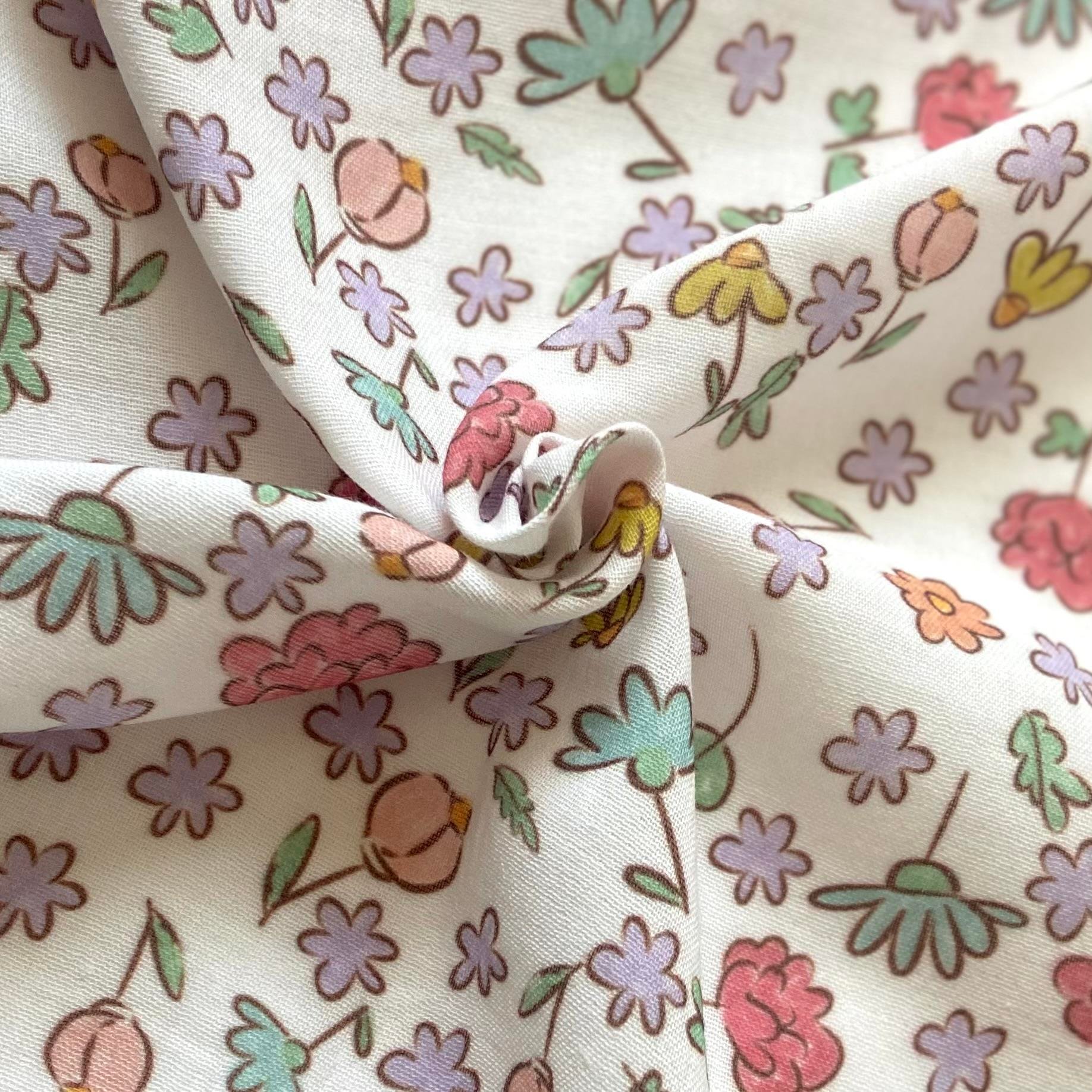 Zezig Cute Flowers Müslin Kumaş