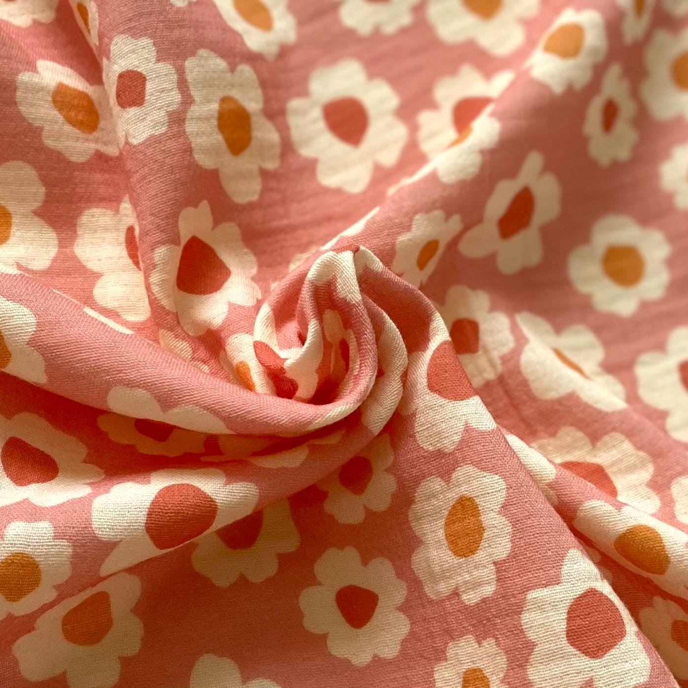 Zezig Daisy - Pink Müslin Kumaş
