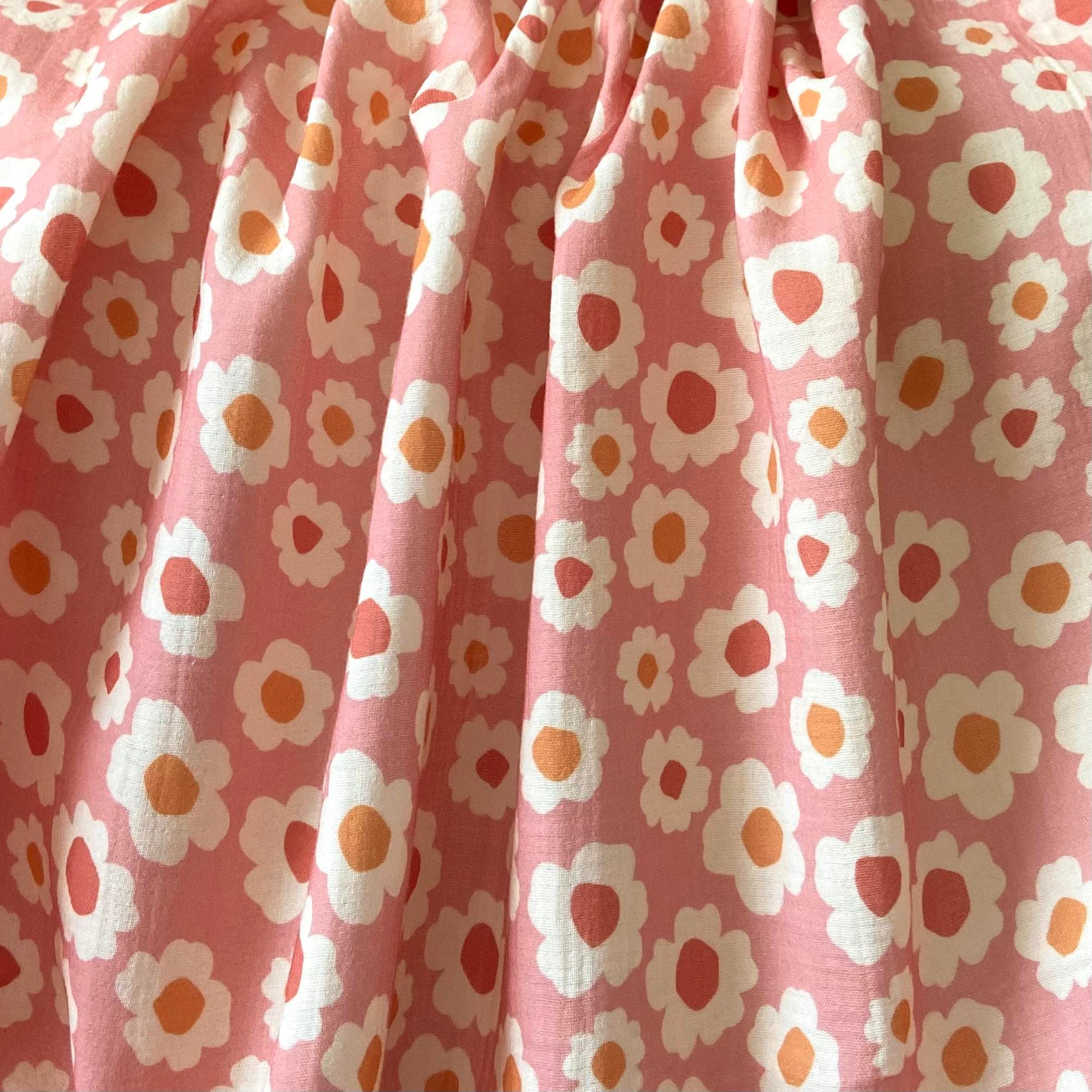 Zezig Daisy - Pink Müslin Kumaş