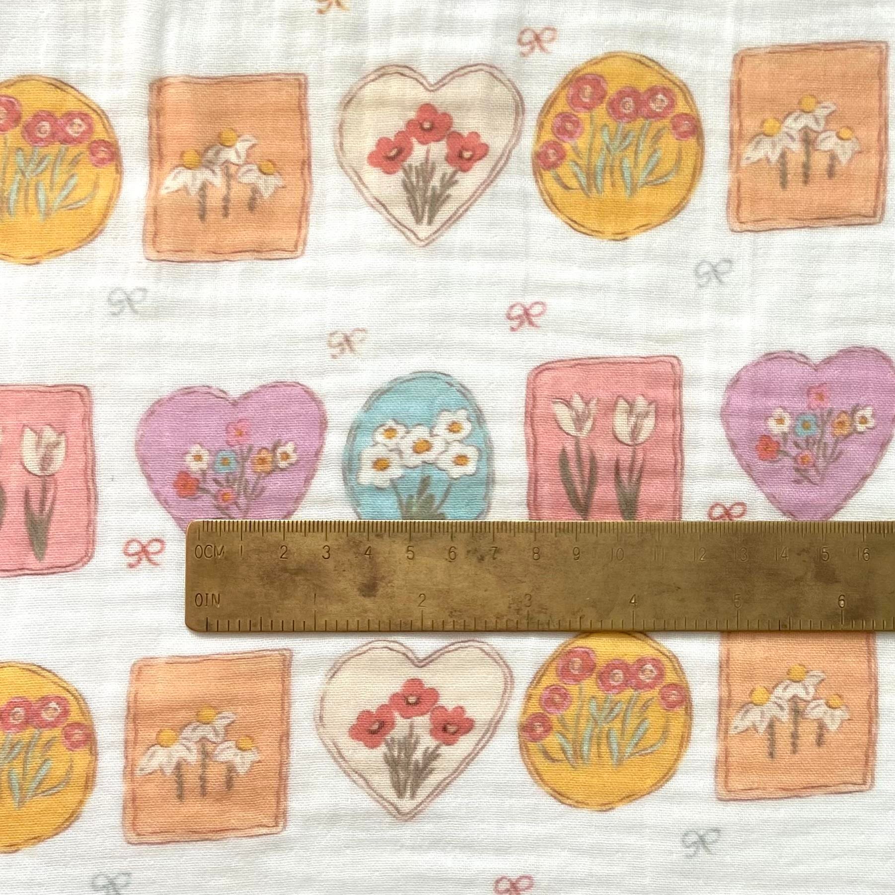 Zezig Flower Frames Müslin Kumaş
