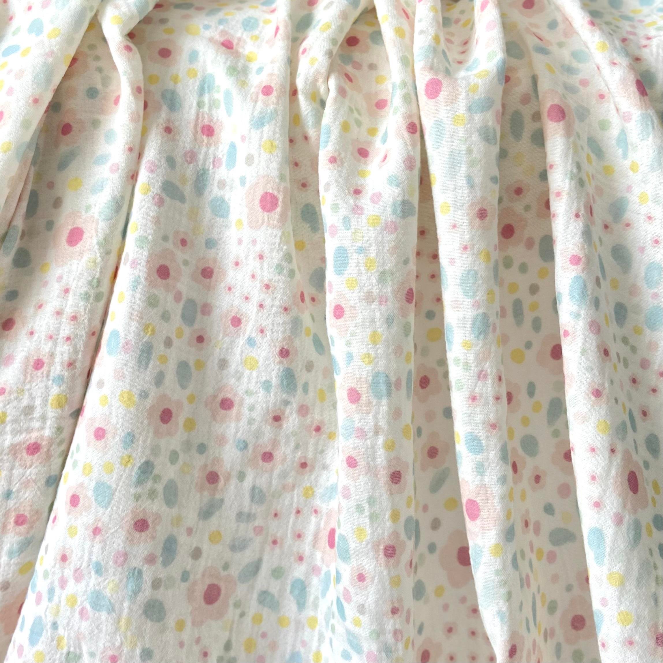 Zezig Pink Daisy Müslin Kumaş