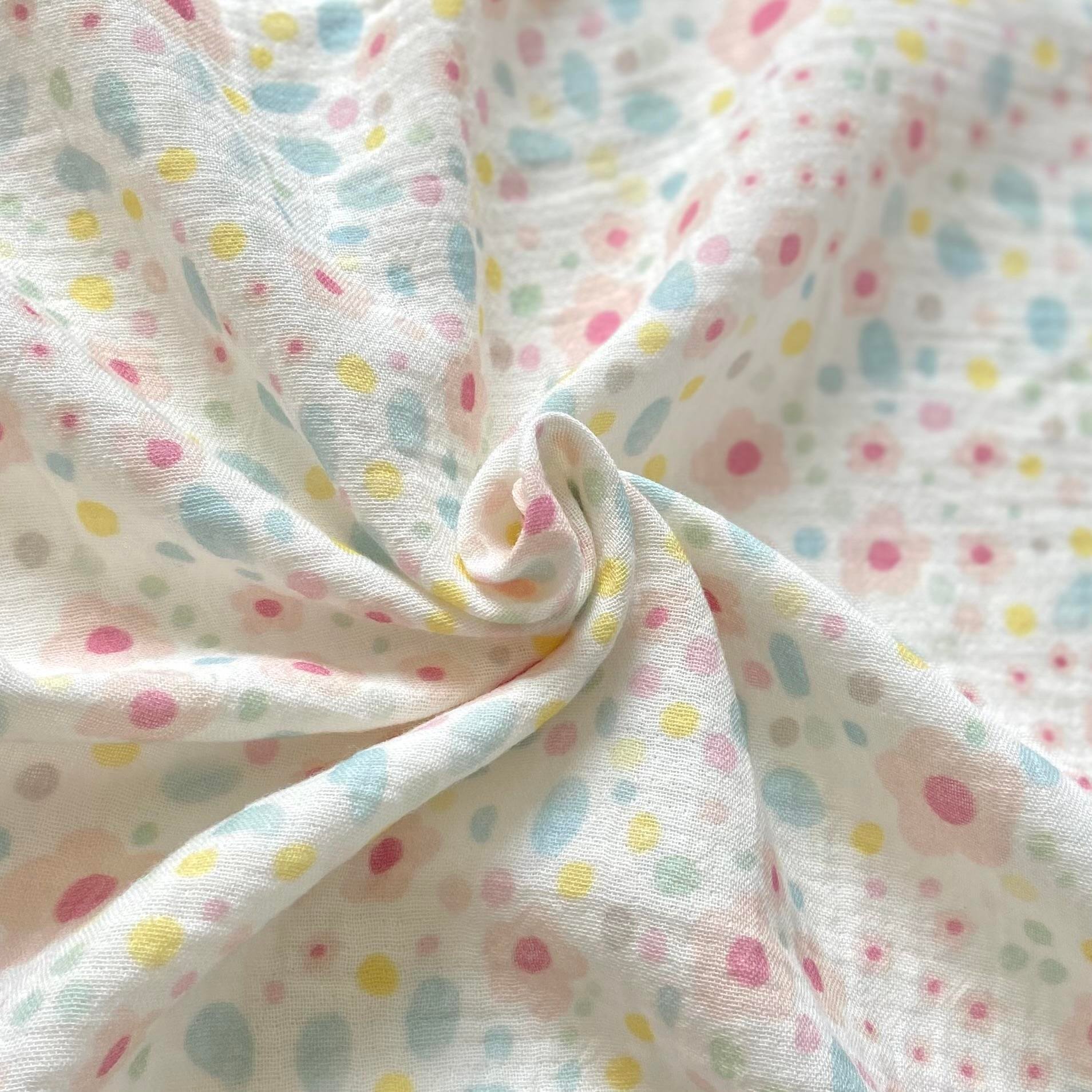 Zezig Pink Daisy Müslin Kumaş