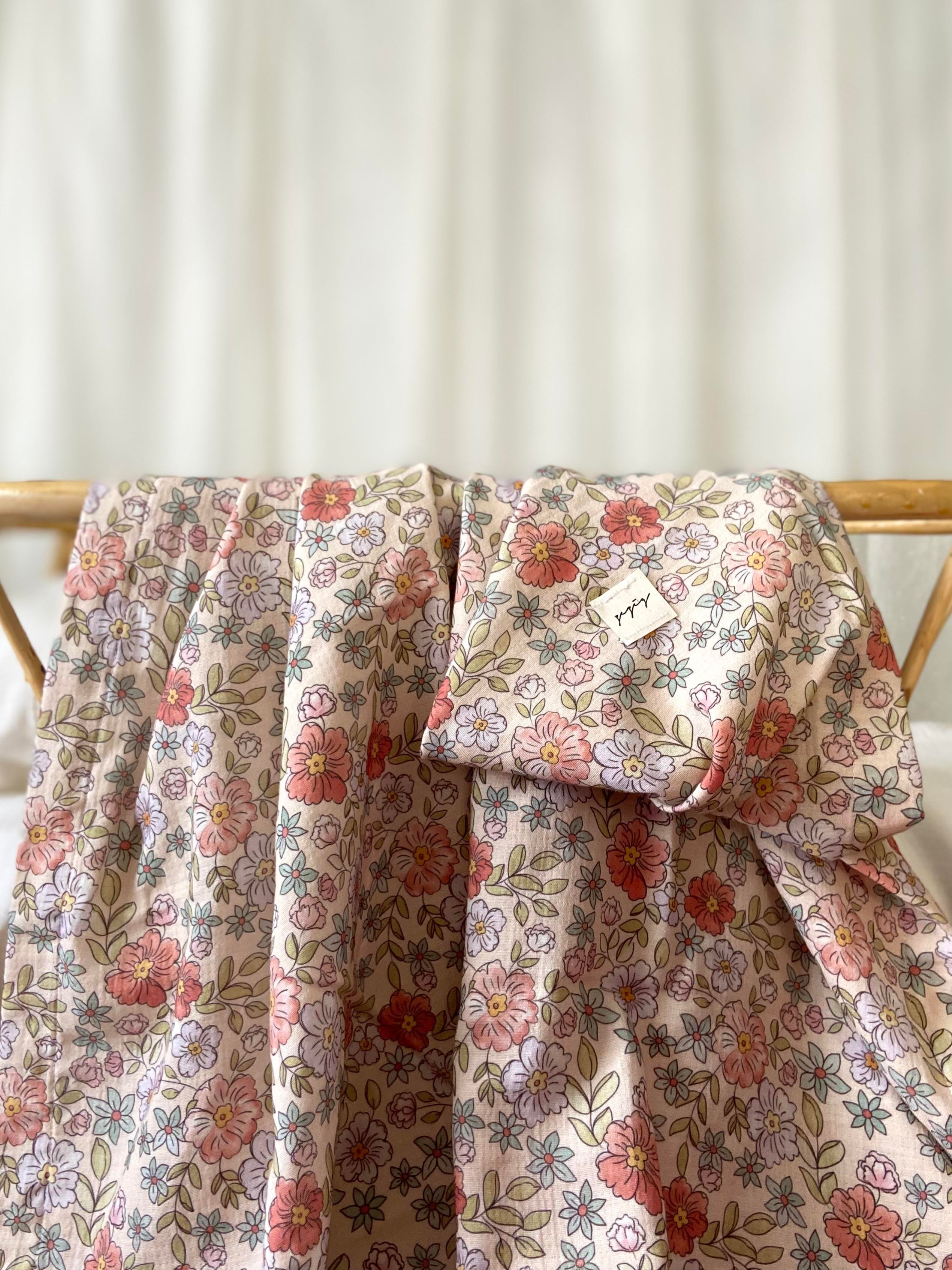 Zezig Retro Floral Müslin Örtü