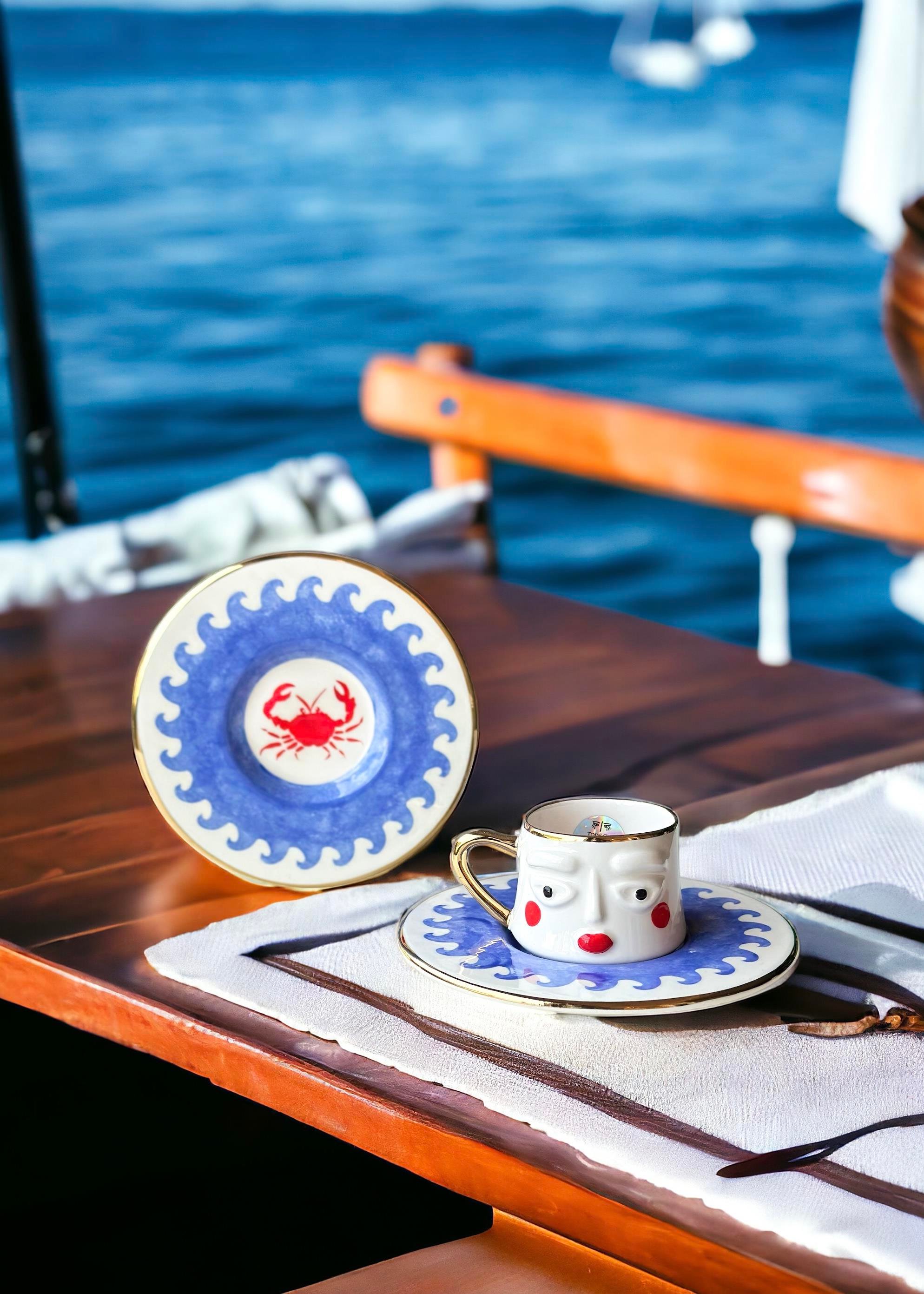 Rukiye Summer Crab Türk Kahvesi Fincanı