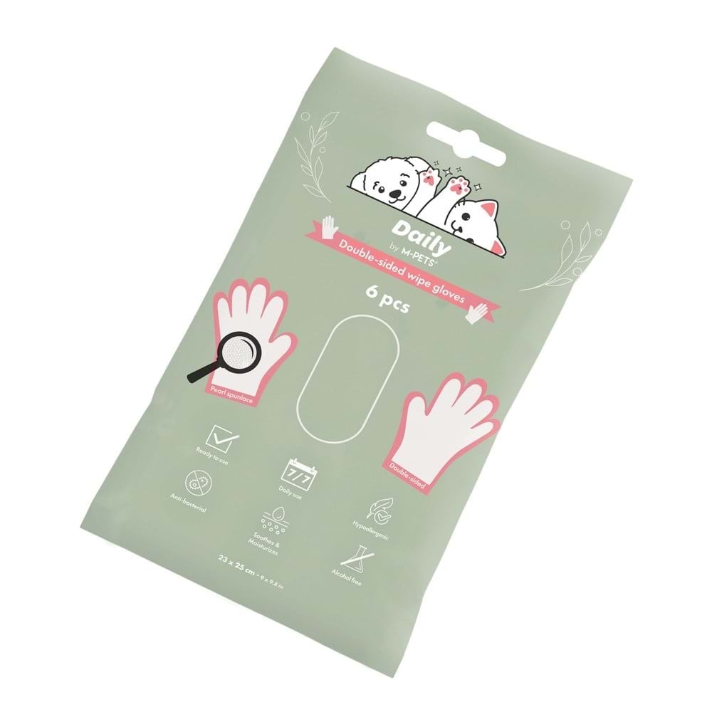  M-PETS DAİLY ÇİFT TARAFLI GÜNLÜK TEMİZLEME ELDİVENİ 6LI