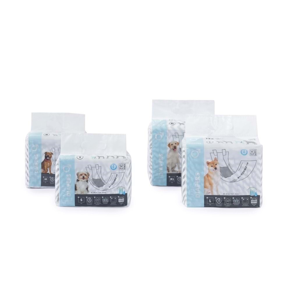 10116399 M-PETS DIAPERS ERKEK KÖPEKLER İÇİN KÜLOT (L) 