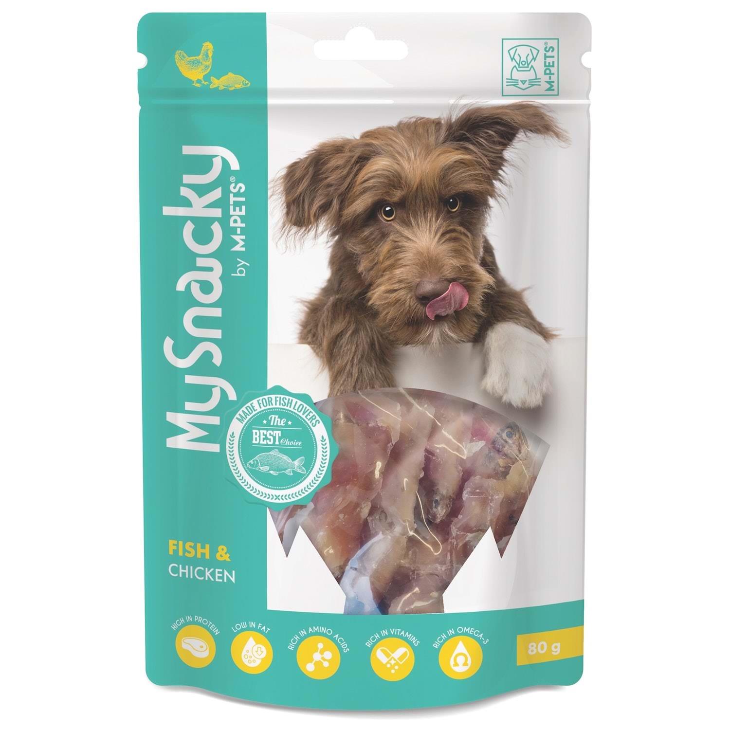 19010615 M-PETS MY SNACKY FISH & CHICKEN KÖPEK ÖDÜLÜ 80GR