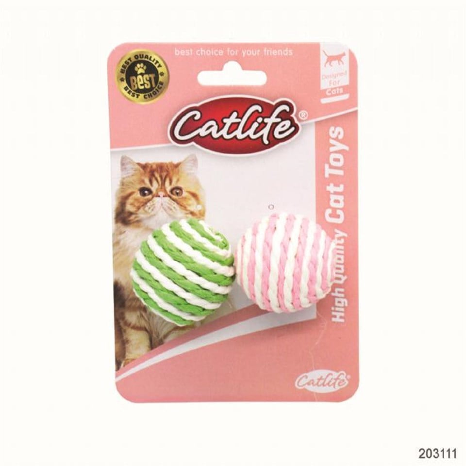 203111-CATLİFE KEDİLER İÇİN 2Lİ RENKLİ TOP OYUNCAK