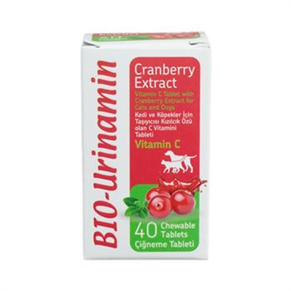 Bio Pet Active Bio - Urinamin Kedi ve Köpek İdrar Yolu Sağlığı Tablet (40 Tablet)