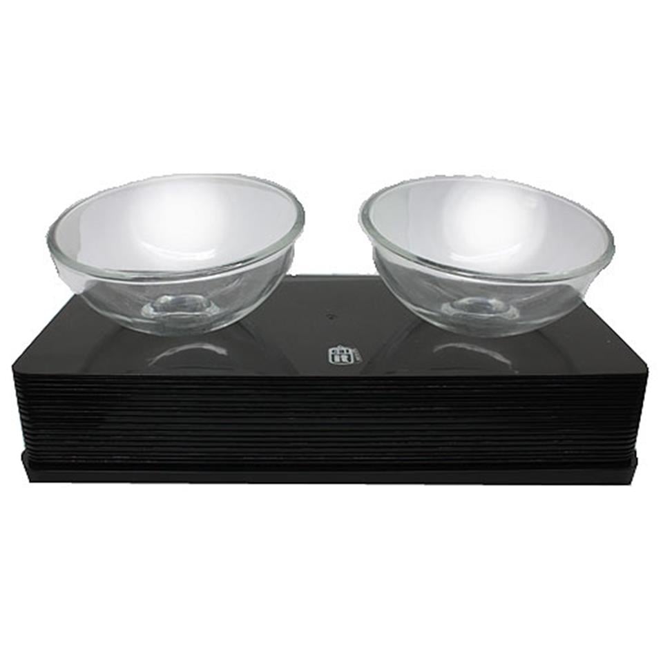 Catit Cam Kaseli Mama Ve Su Kabı 2X200 Ml Siyah