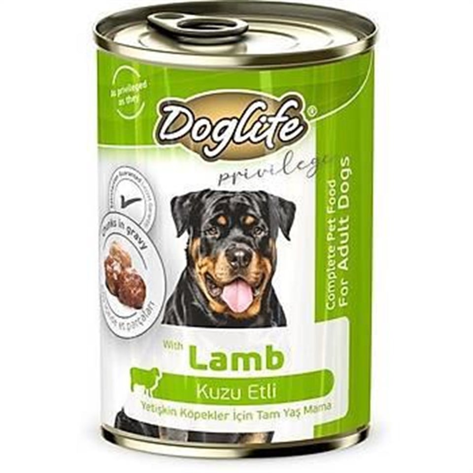 DLF12-DOGLİFE KUZU ETLİ KÖPEK KONSERVE 400GR 