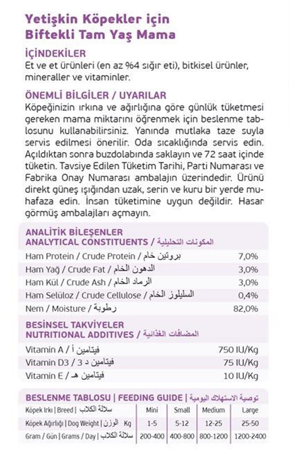 DLF13-DOGLİFE BİFTEKLİ KÖPEK KONSERVE 400GR 1