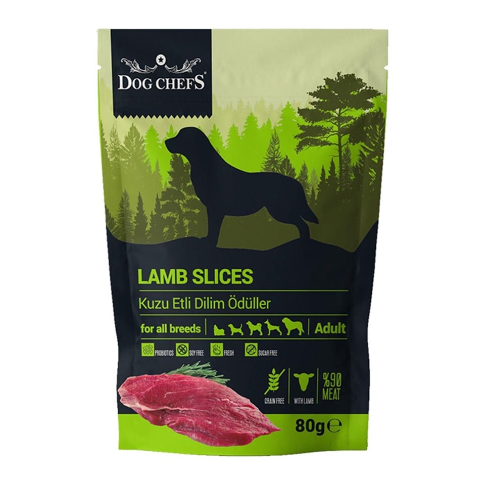 Dog Chefs Lamb Slices 80 gr Kuzu Etli Dilim Köpek Ödülü